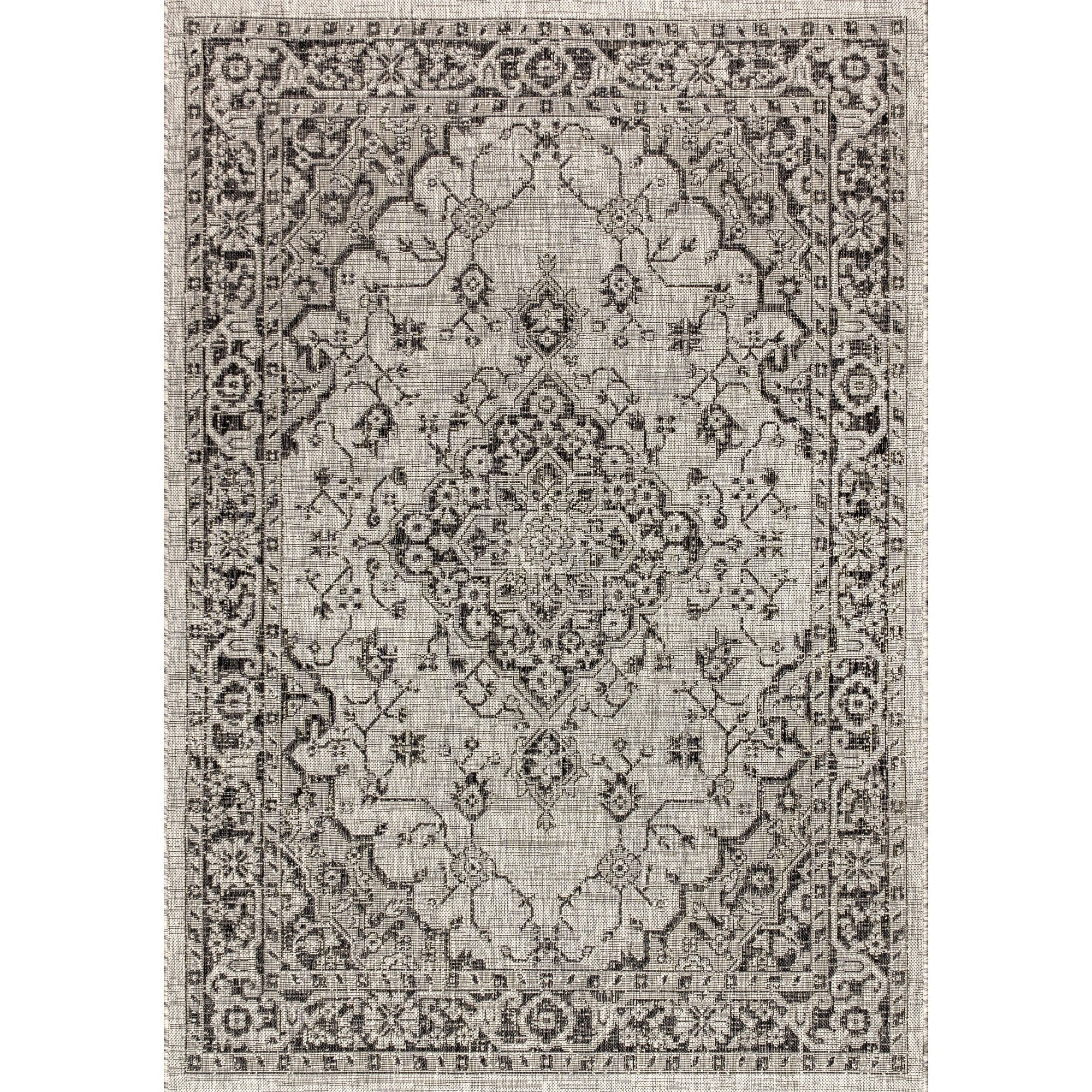 Rozetta Boho Medallion Textured Weave Indoor/Outdoor Area Rug