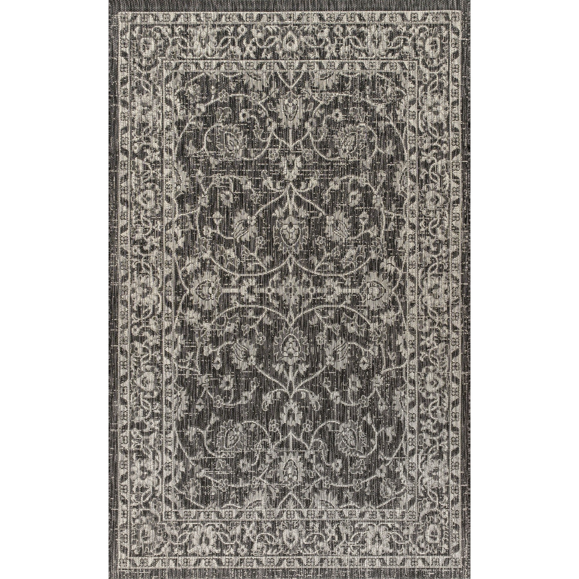 Palazzo Vine and Border Textured Weave Indoor/Outdoor Area Rug