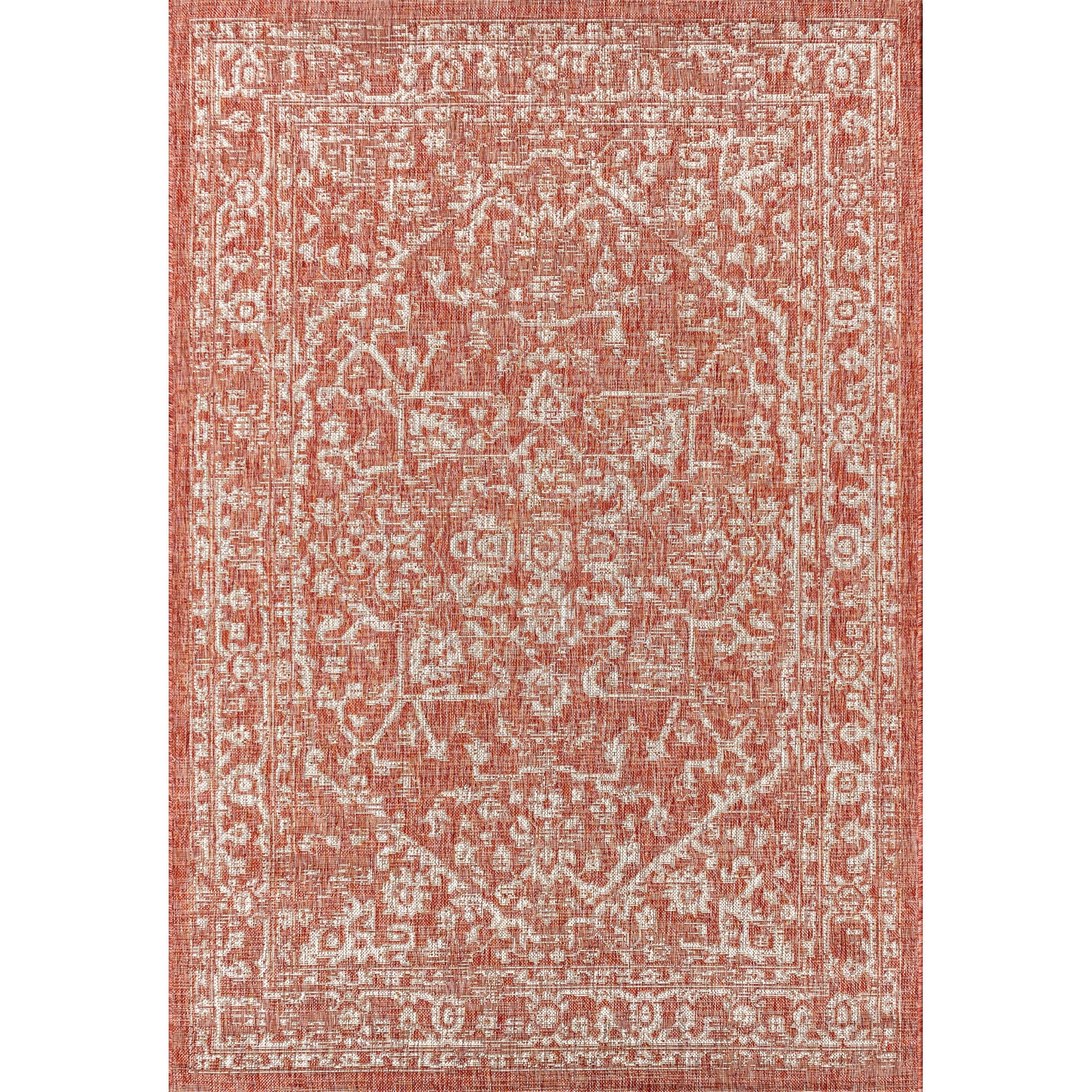 Malta Bohemian Medallion Textured Weave Indoor/Outdoor Area Rug