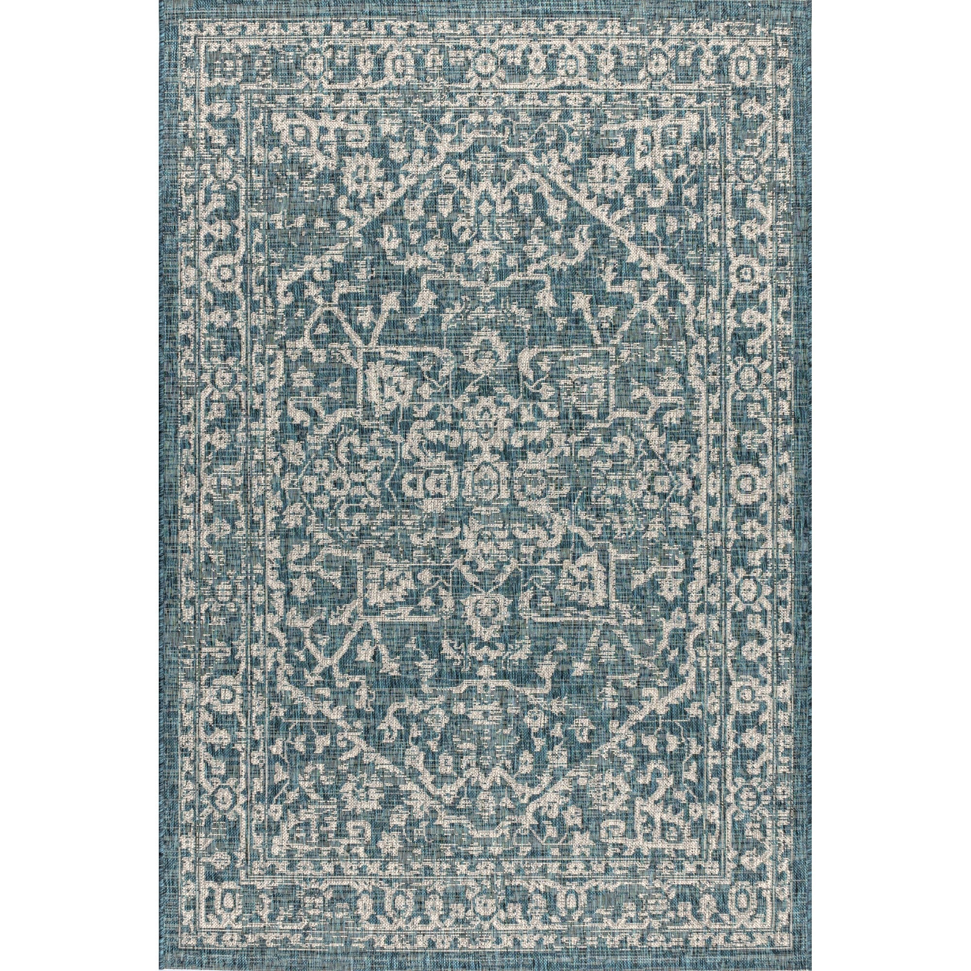 Malta Bohemian Medallion Textured Weave Indoor/Outdoor Area Rug