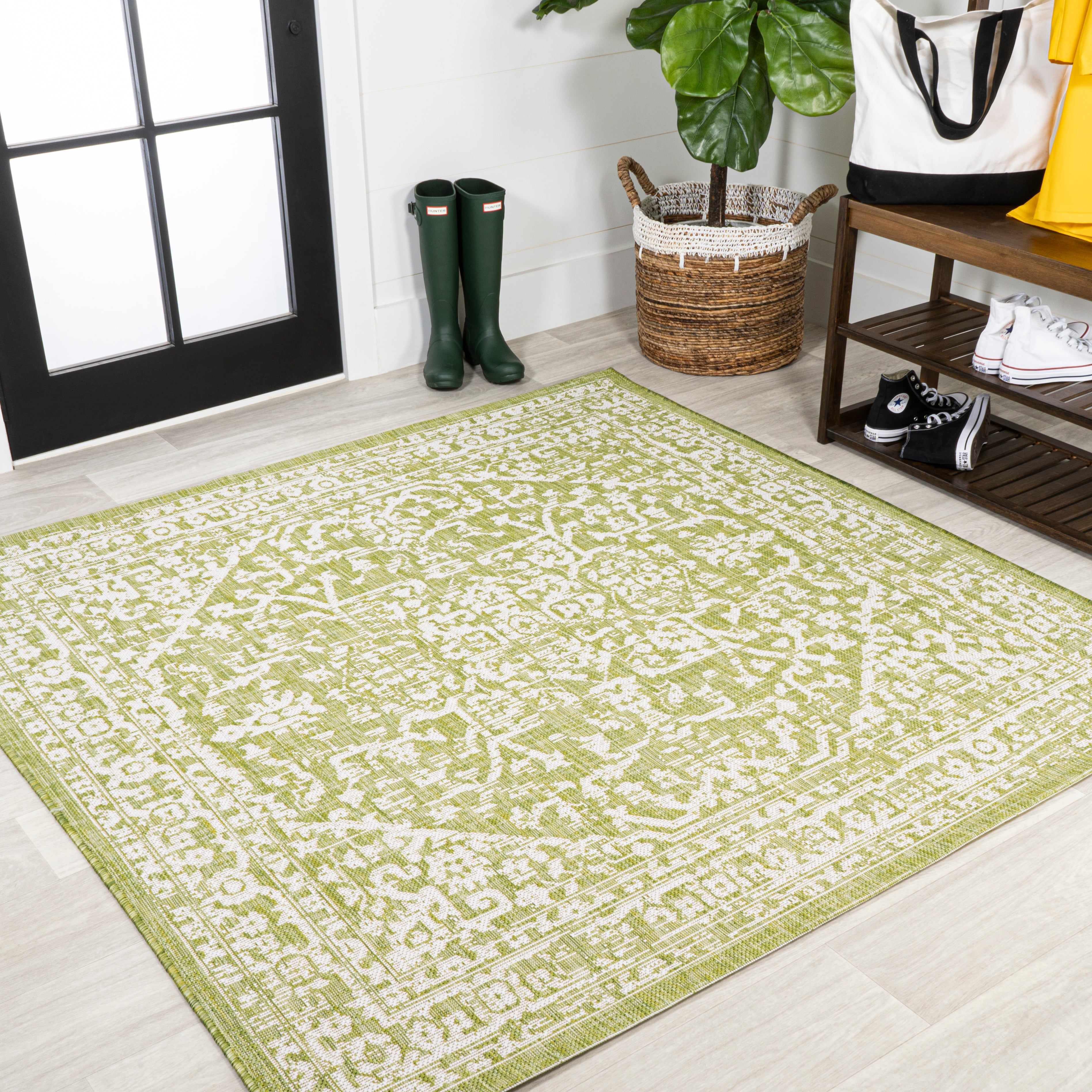 Malta Bohemian Medallion Textured Weave Indoor/Outdoor Square Area Rug