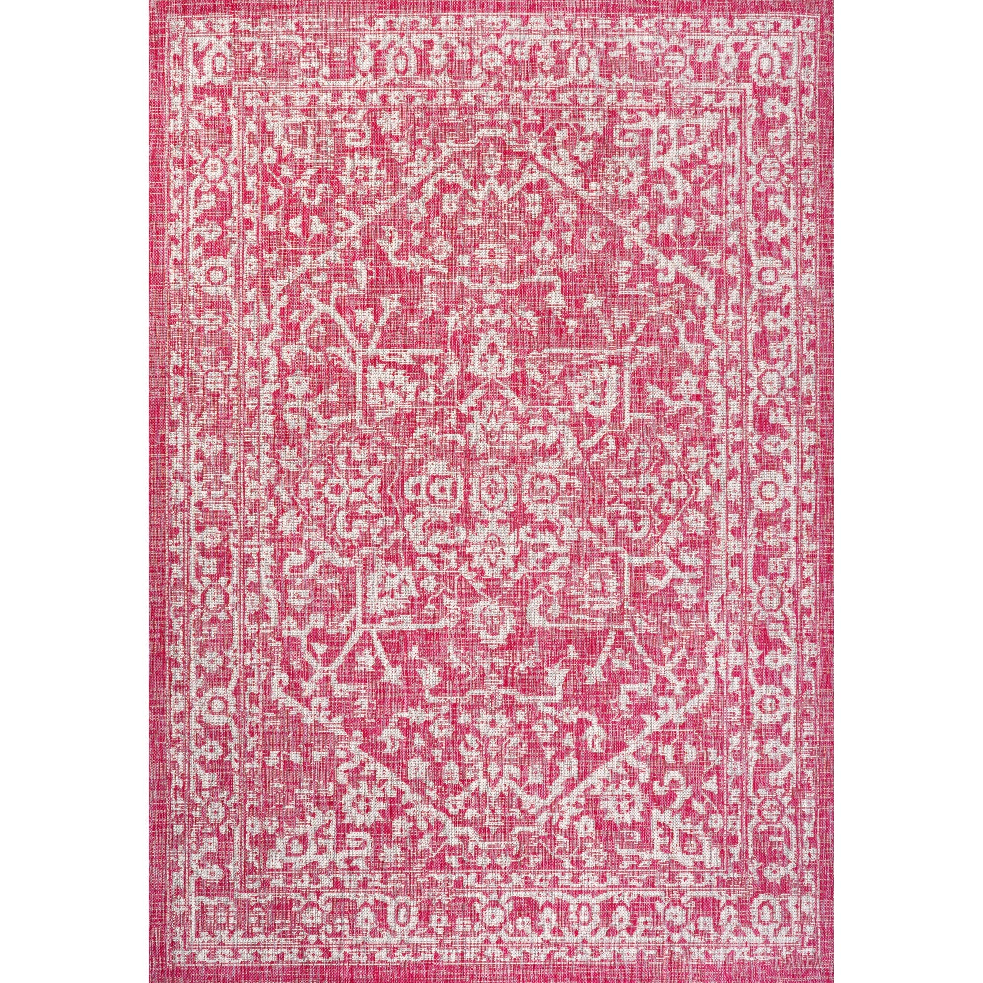 Malta Bohemian Medallion Textured Weave Indoor/Outdoor Area Rug