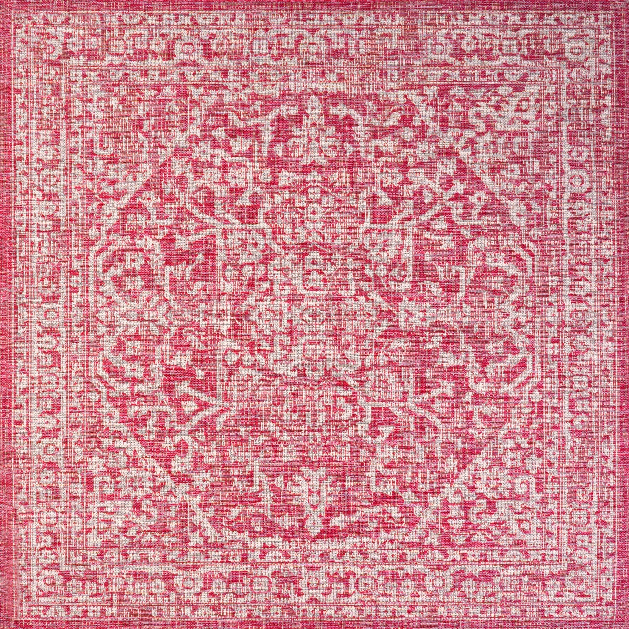 Malta Bohemian Medallion Textured Weave Indoor/Outdoor Square Area Rug