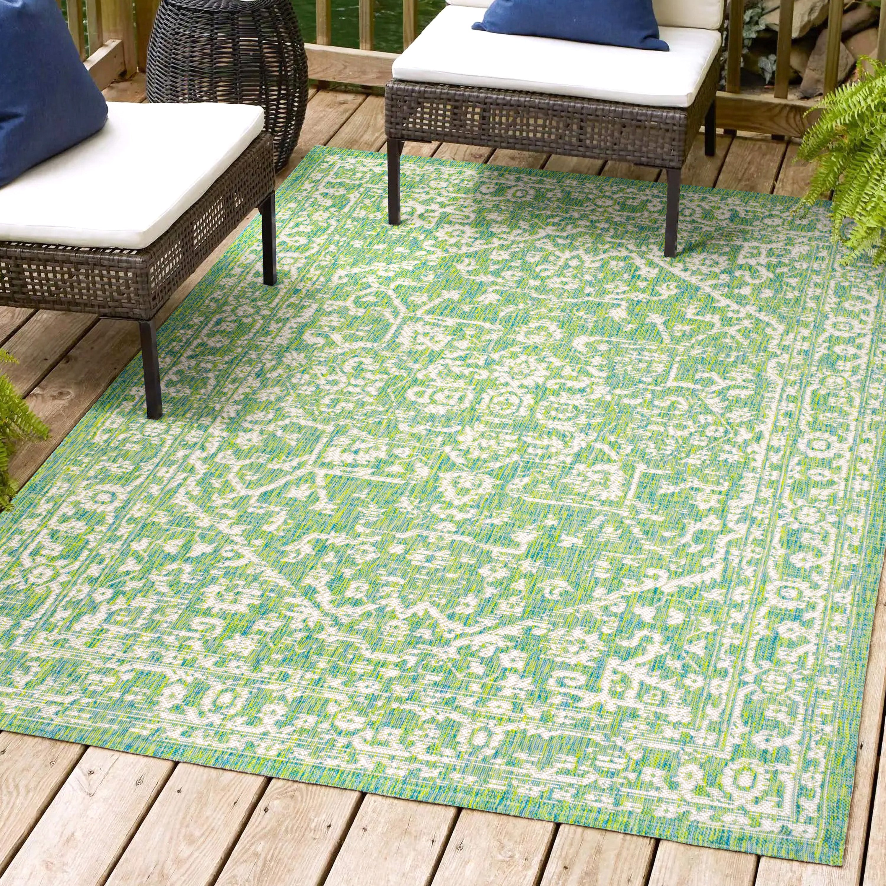 Malta Bohemian Medallion Textured Weave Indoor/Outdoor Area Rug