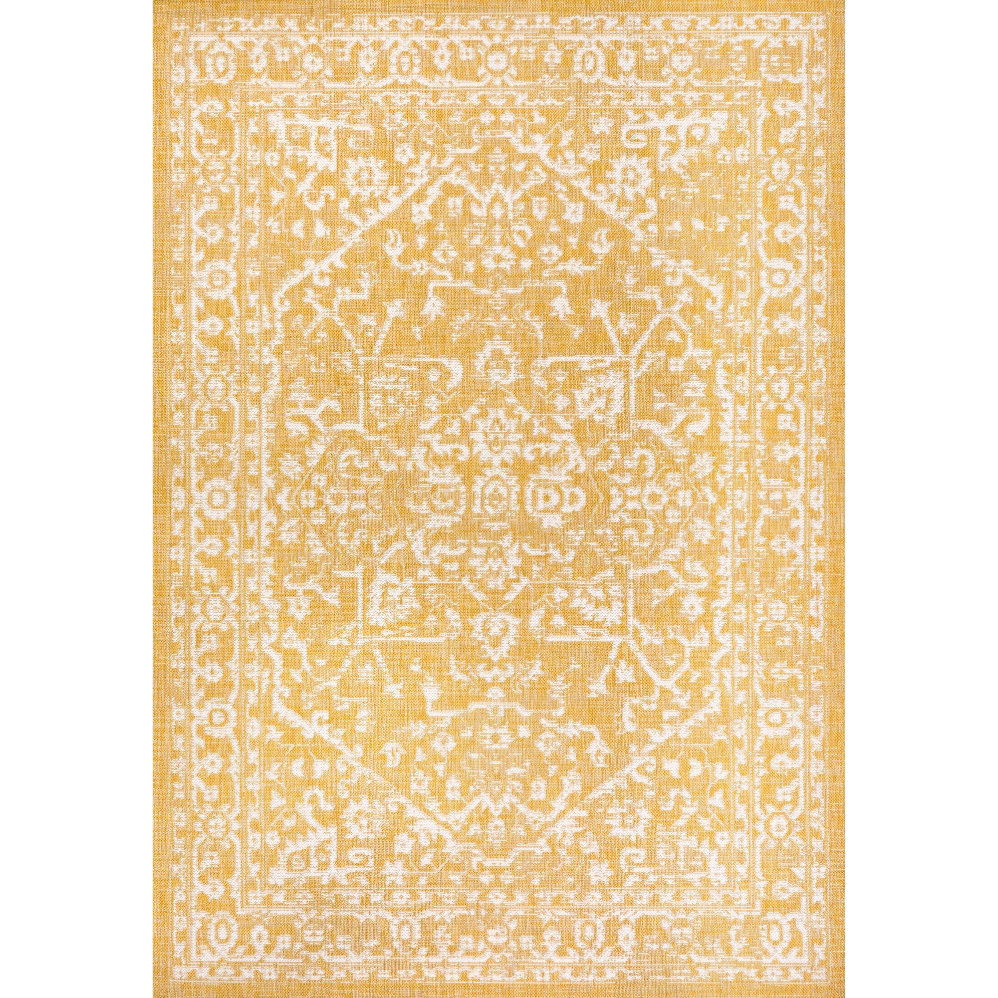 Malta Bohemian Medallion Textured Weave Indoor/Outdoor Area Rug