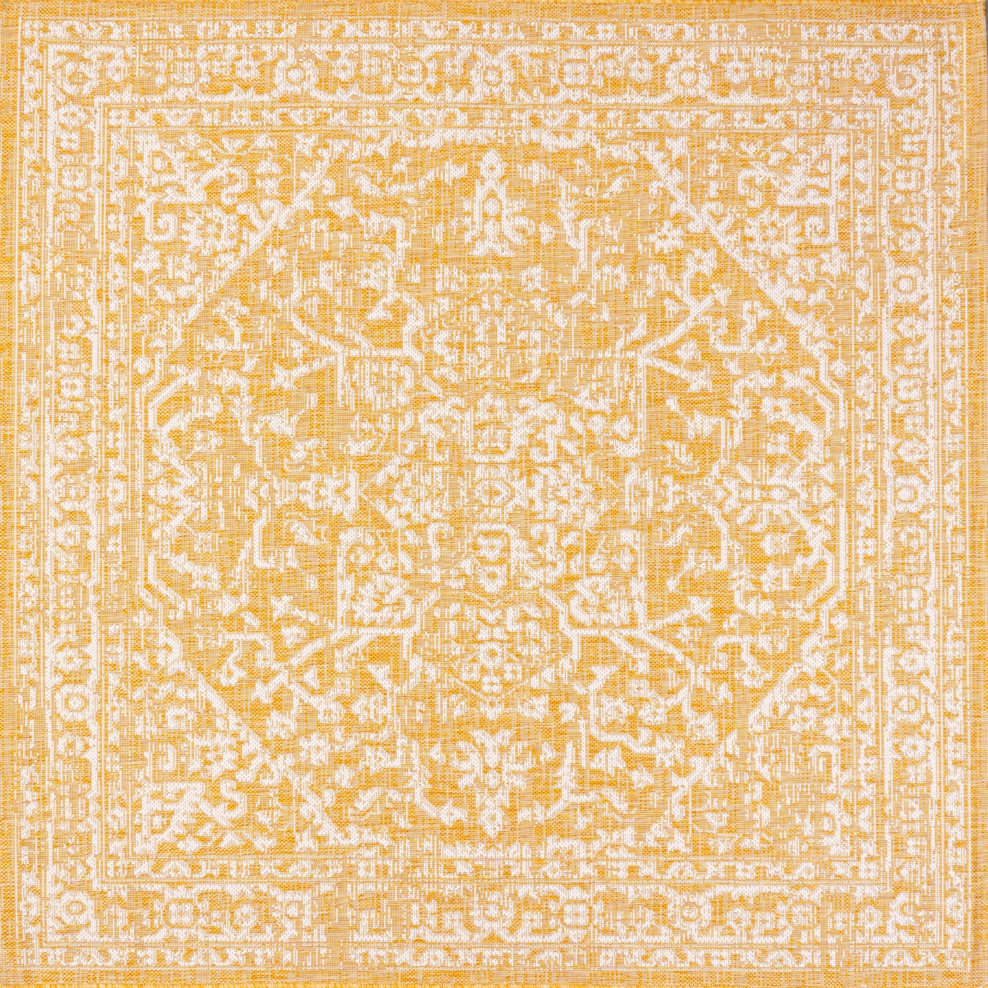 Malta Bohemian Medallion Textured Weave Indoor/Outdoor Square Area Rug