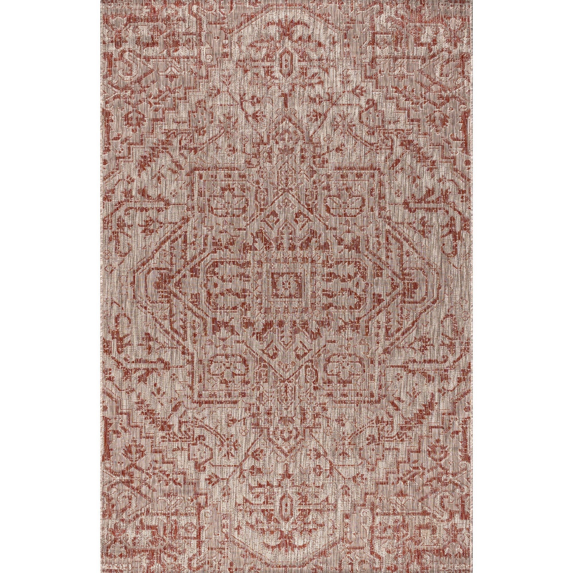 Estrella Bohemian Medallion Textured Weave Indoor/Outdoor Area Rug