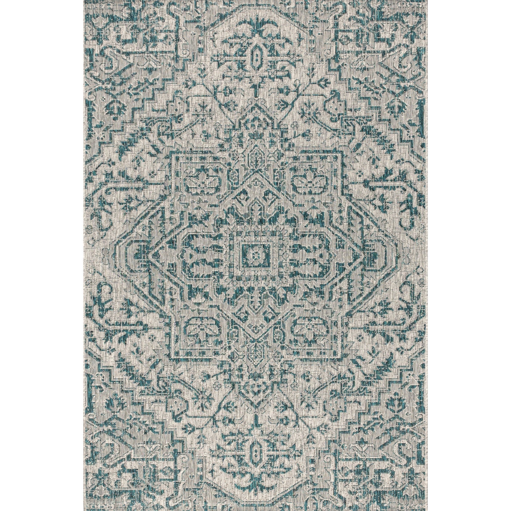 Estrella Bohemian Medallion Textured Weave Indoor/Outdoor Area Rug