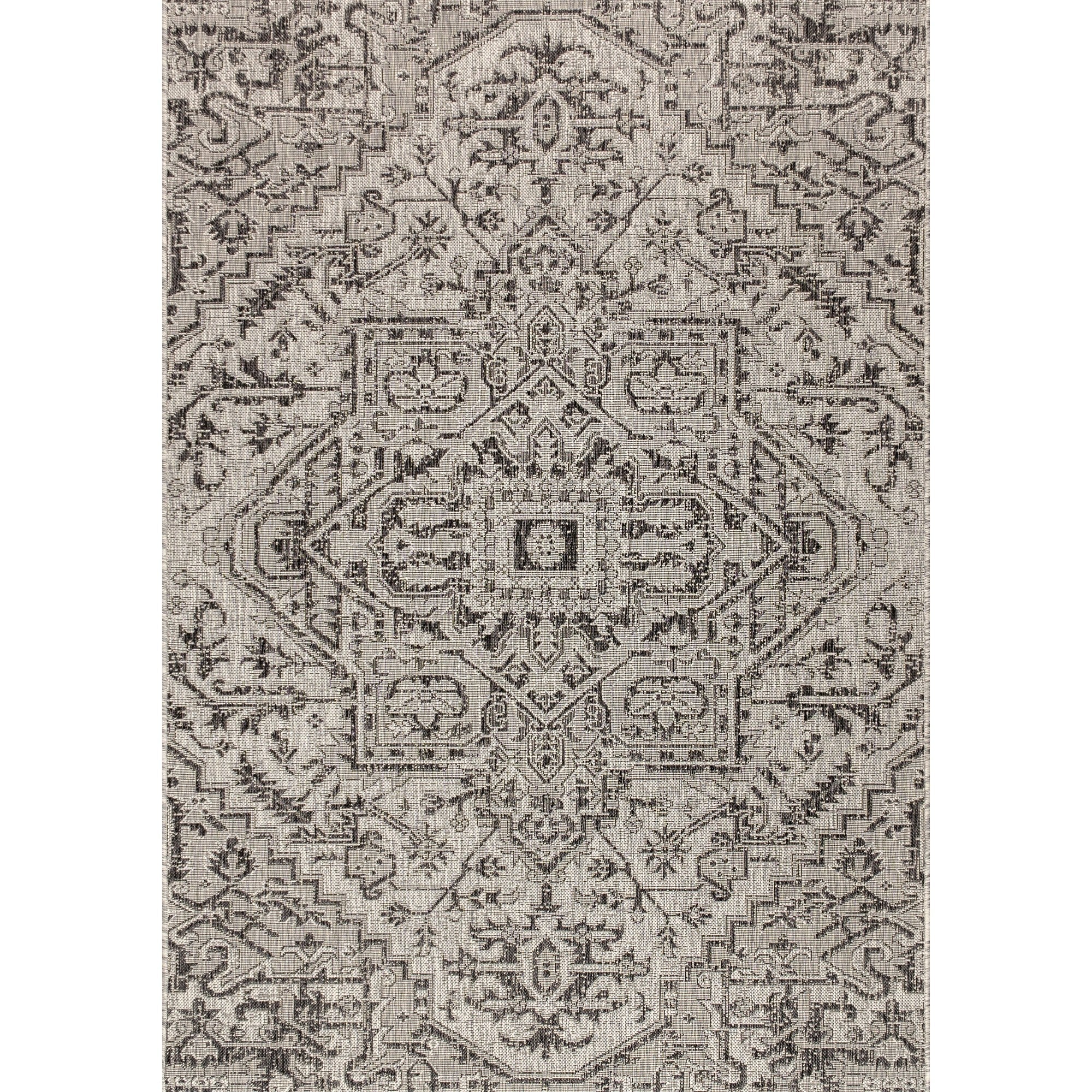 Estrella Bohemian Medallion Textured Weave Indoor/Outdoor Area Rug