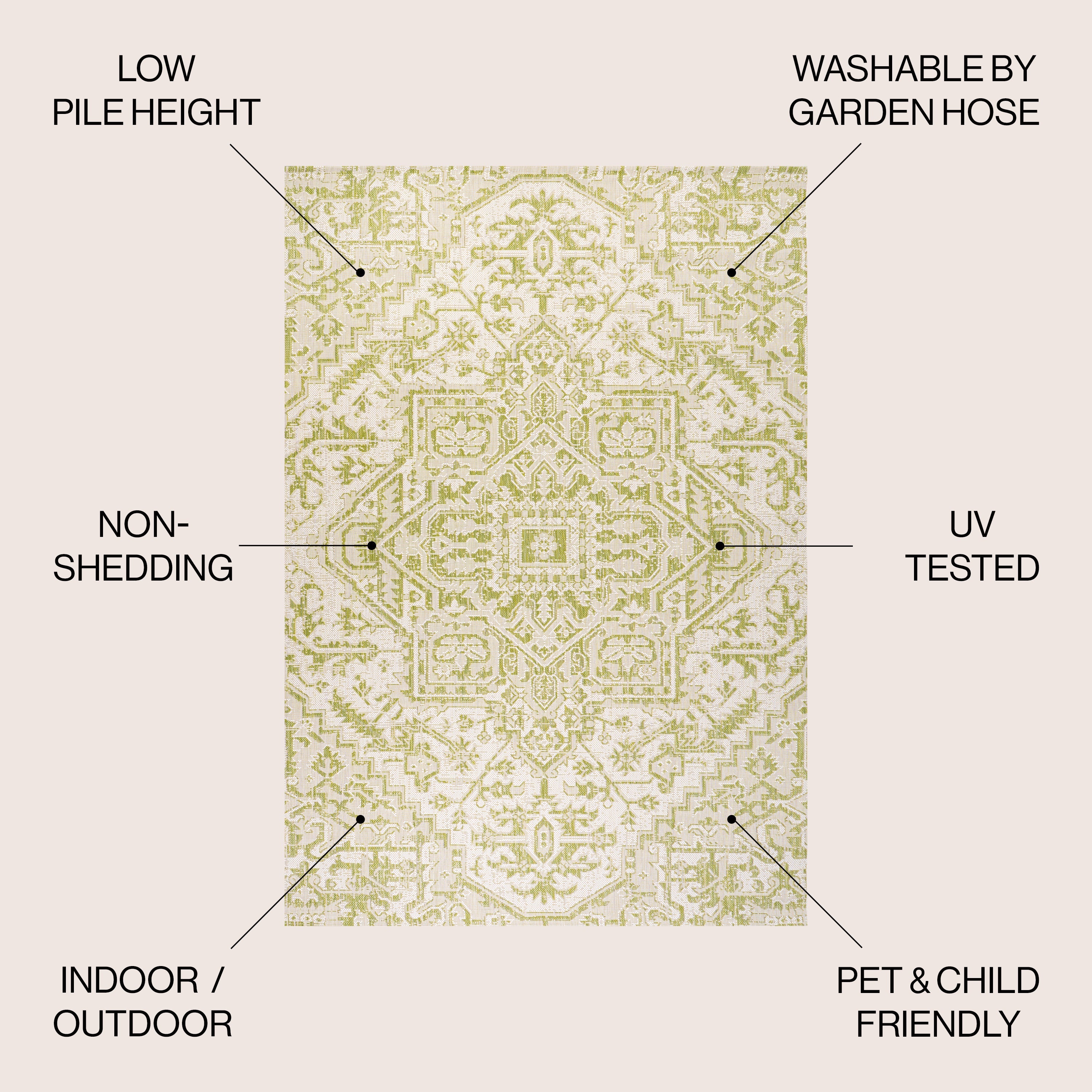 Estrella Bohemian Medallion Weave Indoor/Outdoor Area Rug