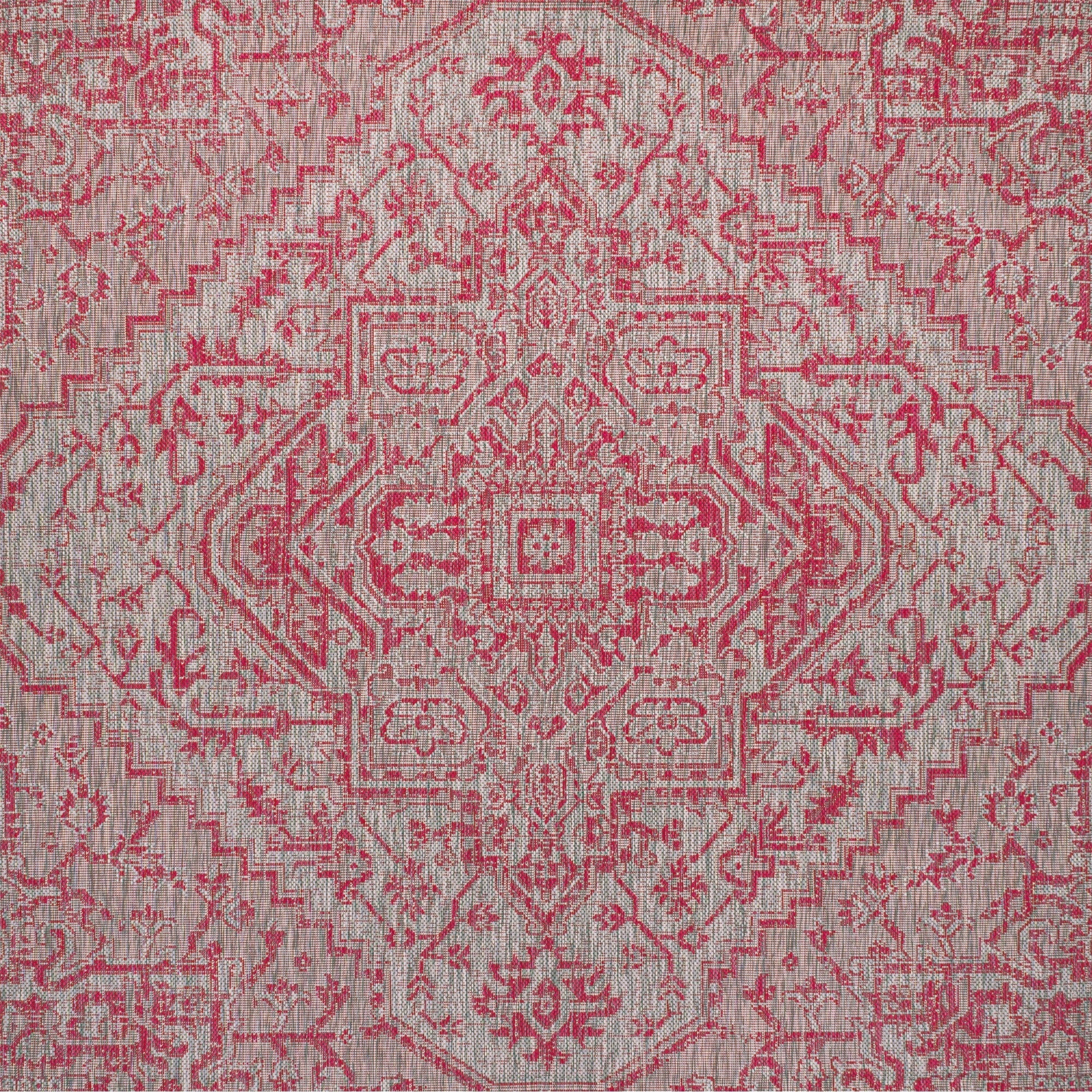 Estrella Bohemian Medallion Textured Weave Indoor/Outdoor Square Area Rug