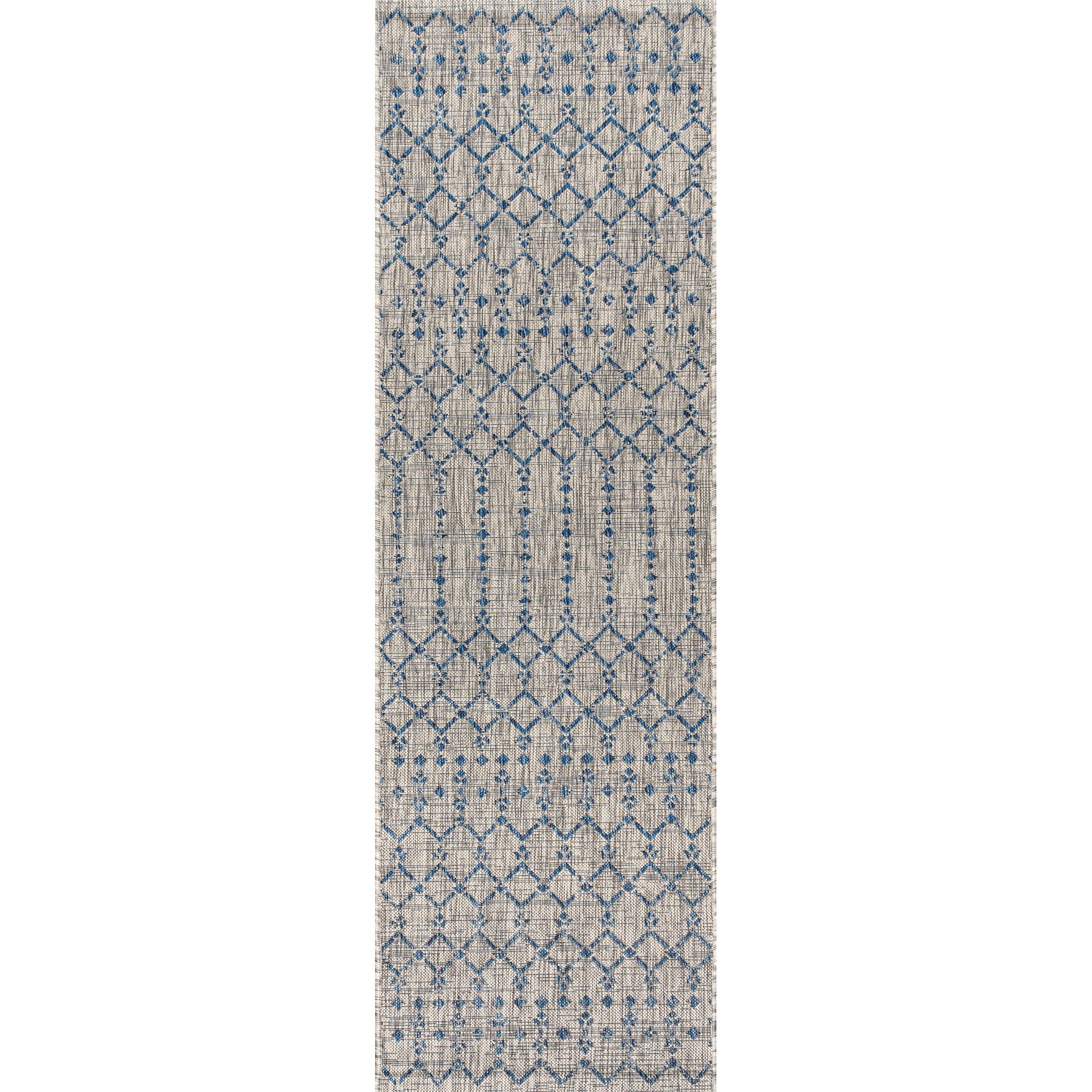 Ourika Moroccan Geometric Textured Indoor/Outdoor Runner Rug