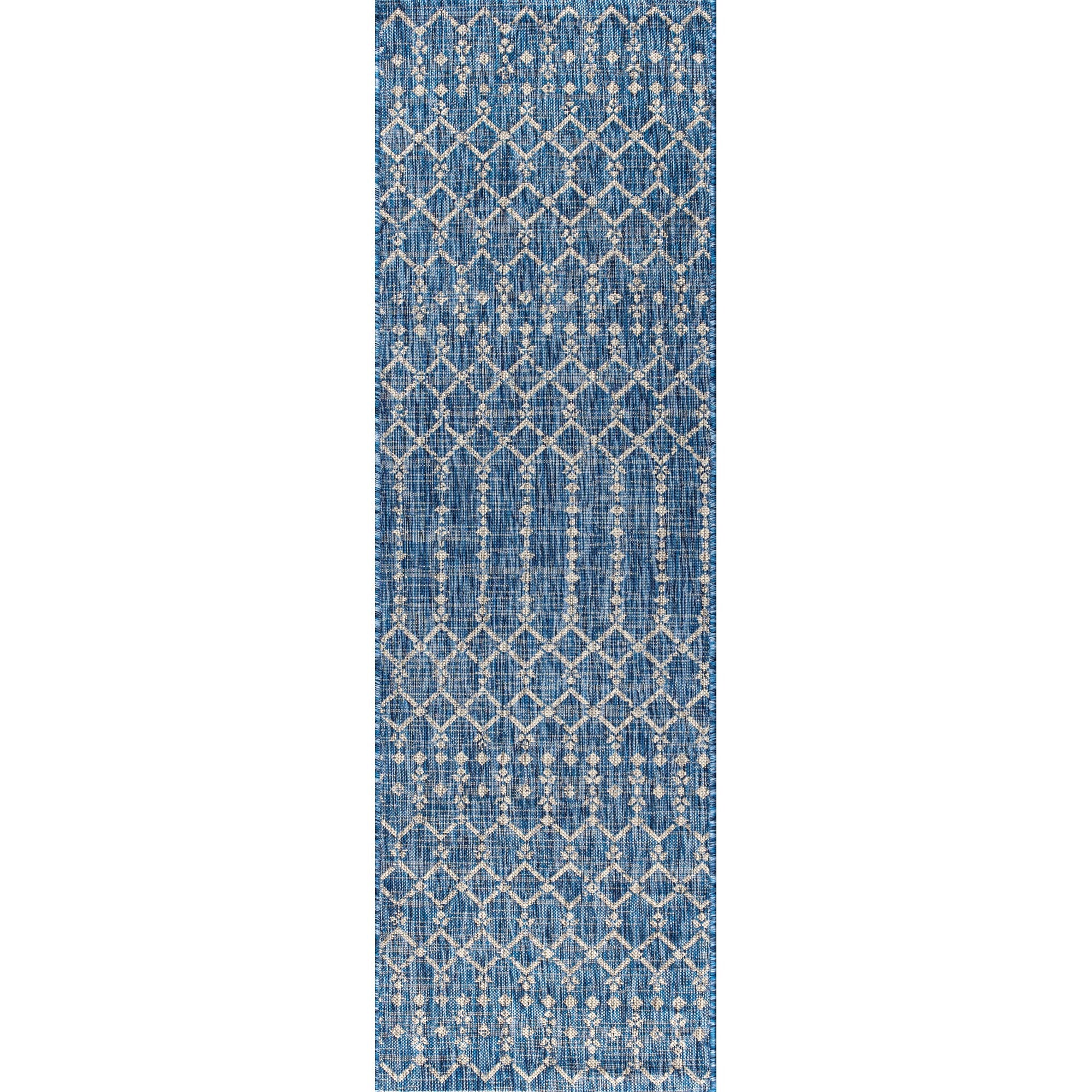 Ourika Moroccan Geometric Textured Indoor/Outdoor Runner Rug