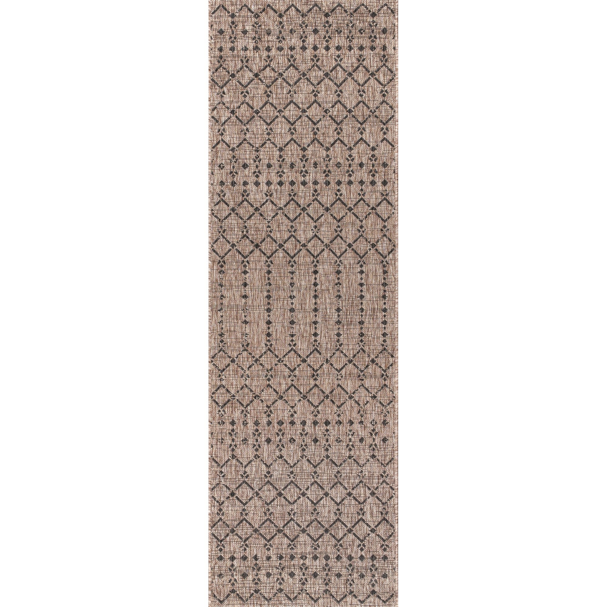 Ourika Moroccan Geometric Textured Indoor/Outdoor Runner Rug