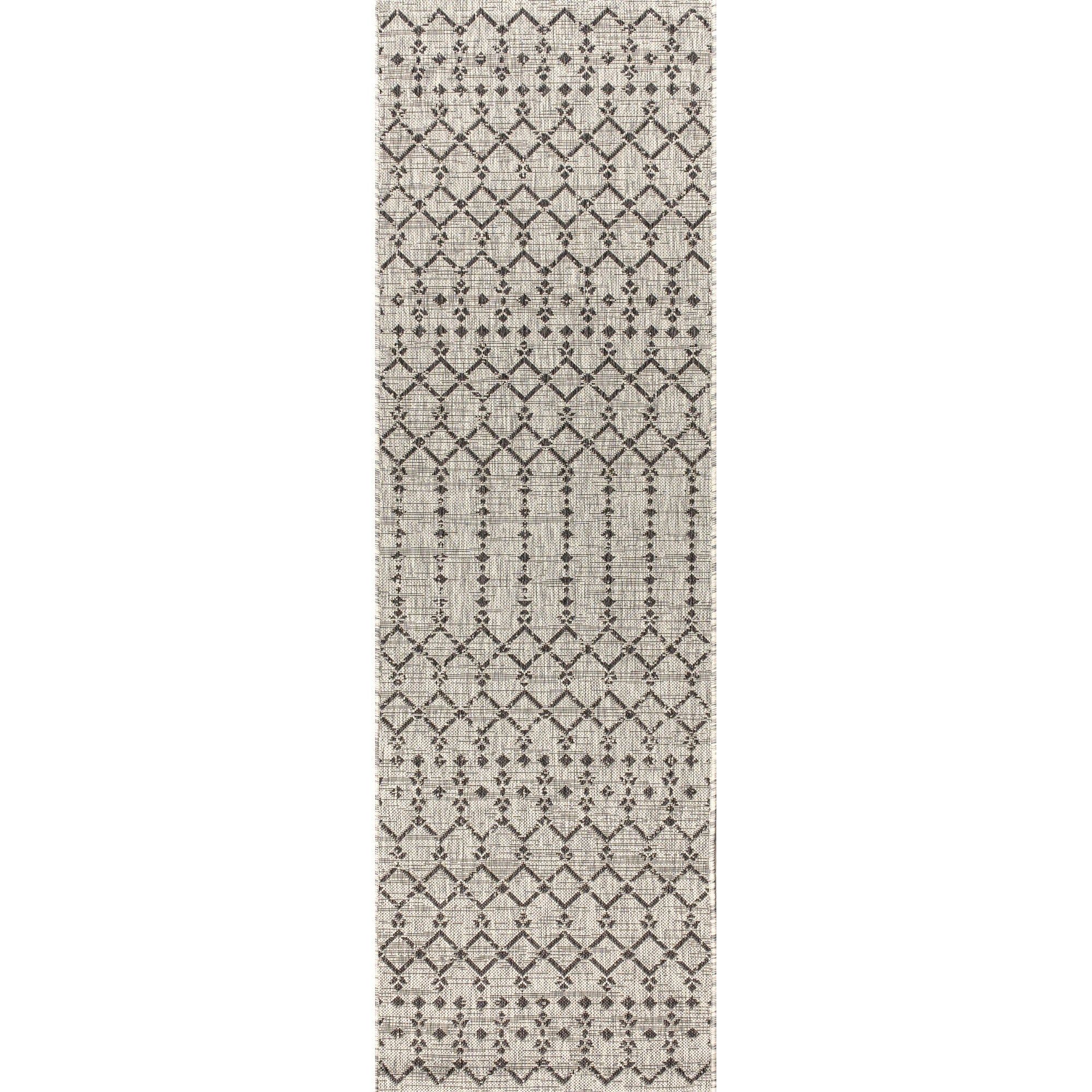 Ourika Moroccan Geometric Textured Indoor/Outdoor Runner Rug