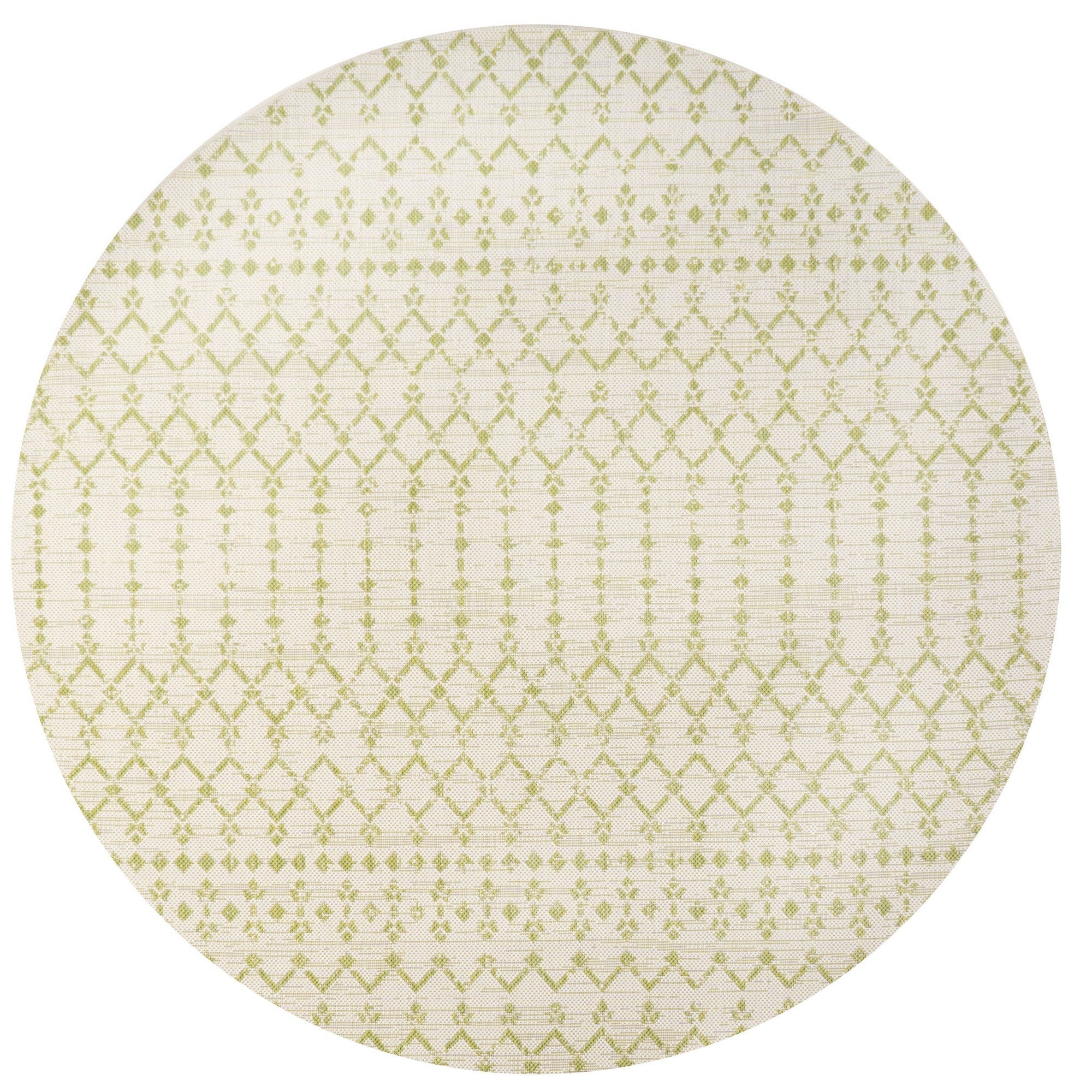 Ourika Moroccan Geometric Textured Weave Indoor/Outdoor Round Area Rug