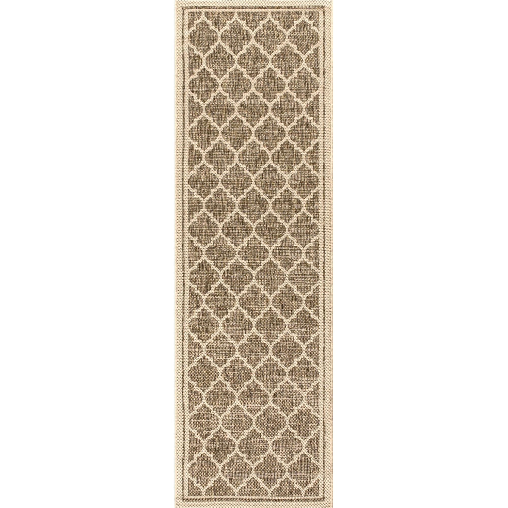 Trebol Moroccan Trellis Textured Indoor/Outdoor Runner Rug