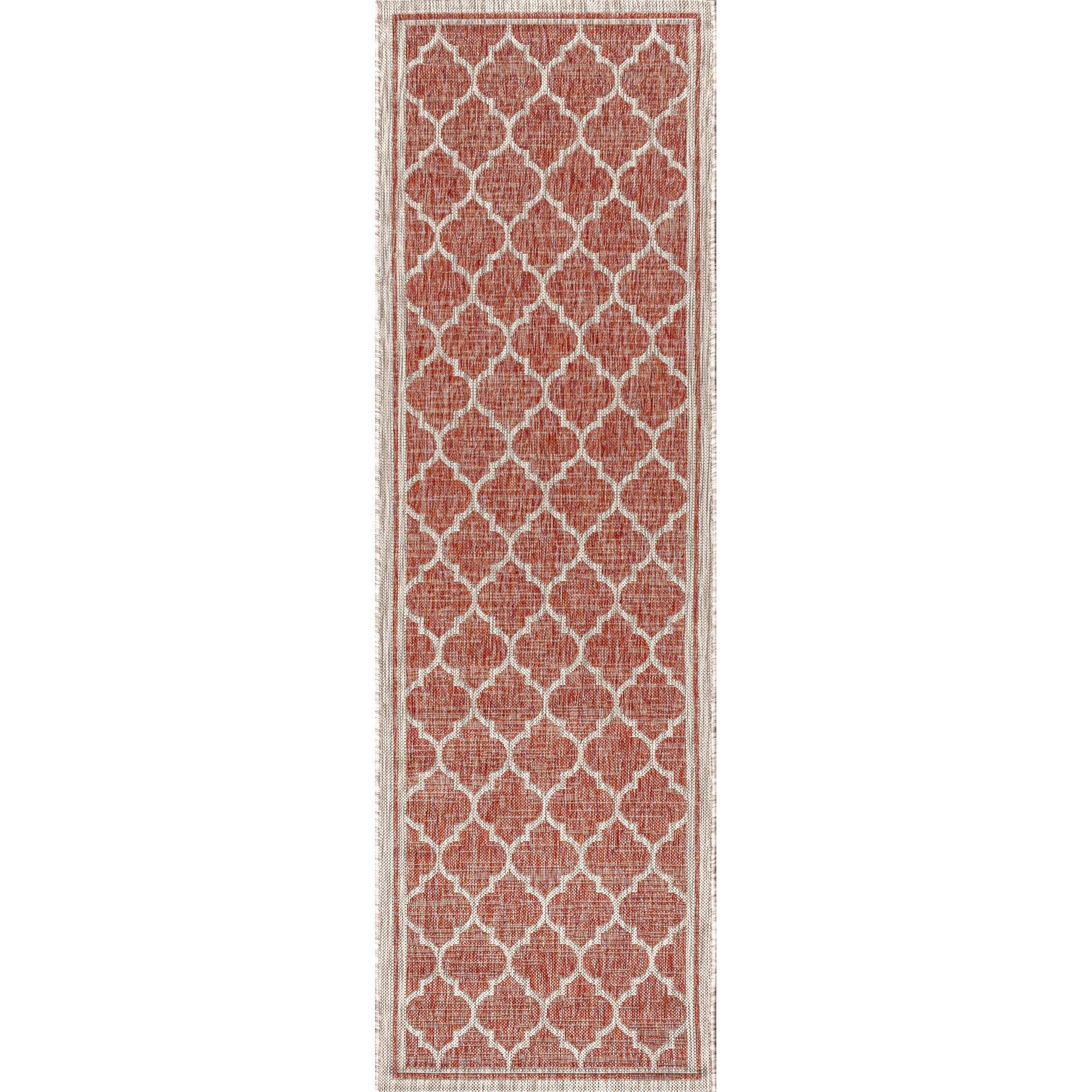 Trebol Moroccan Trellis Textured Indoor/Outdoor Runner Rug