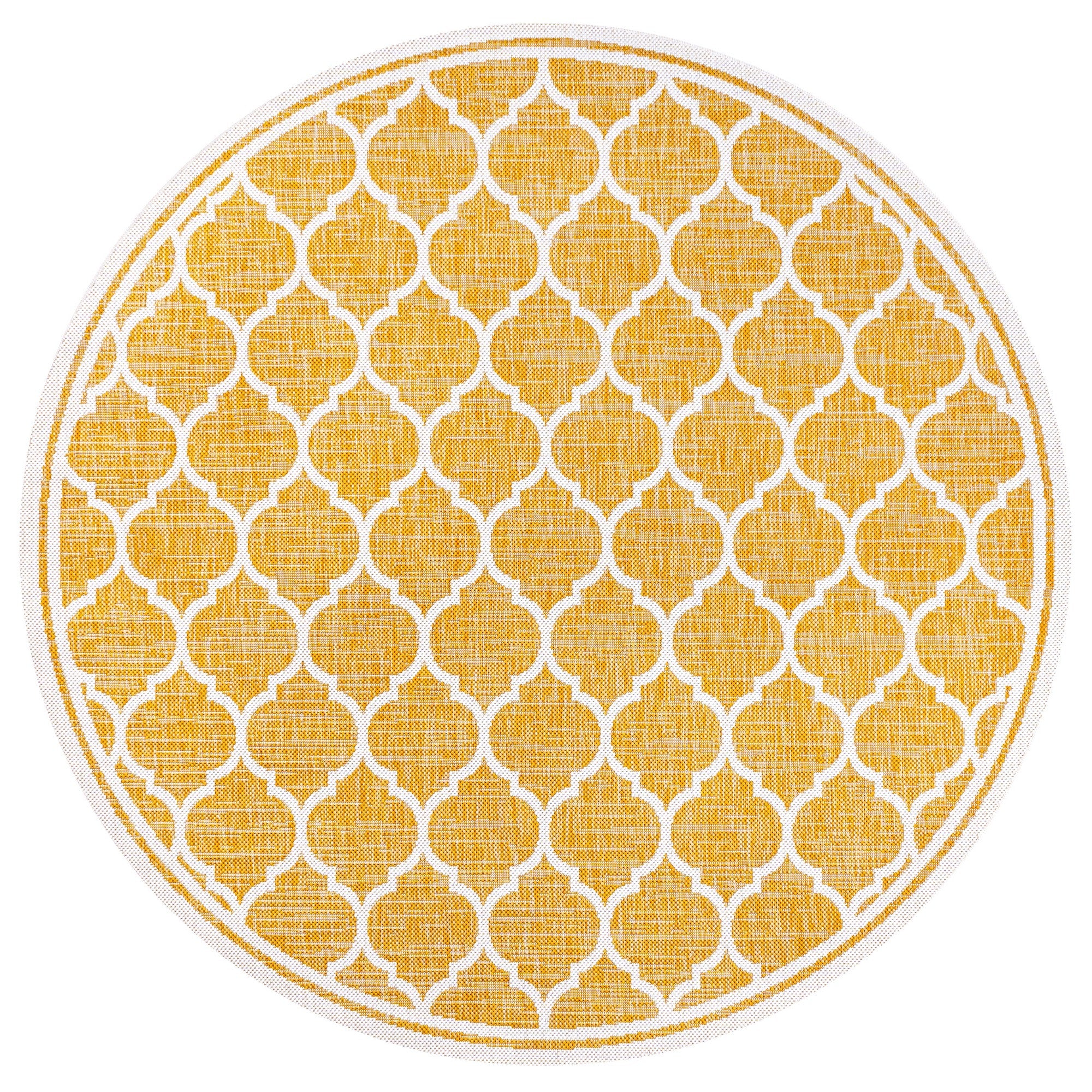 Trebol Moroccan Trellis Textured Indoor/Outdoor Round Area Rug