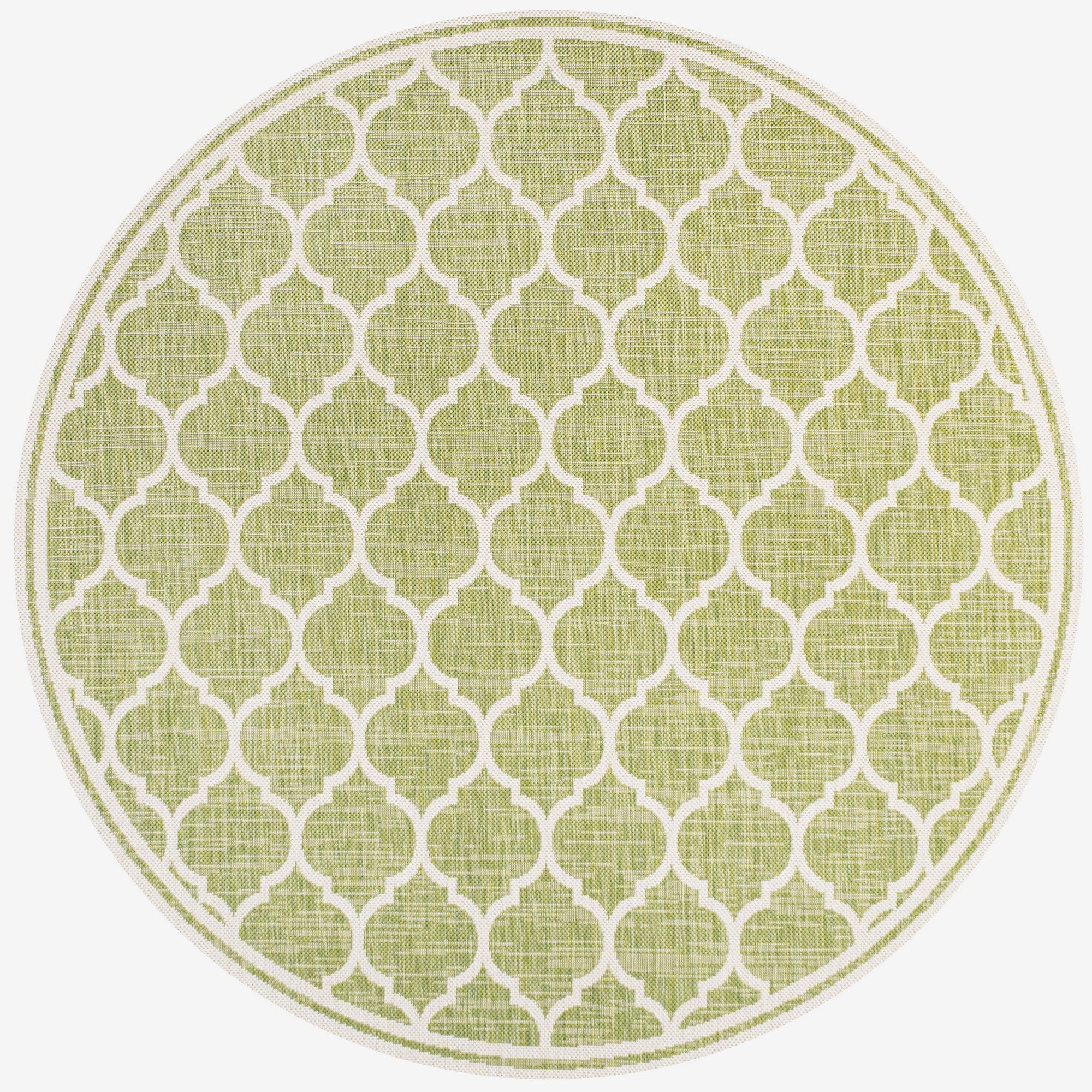 Trebol Moroccan Trellis Textured Indoor/Outdoor Round Area Rug