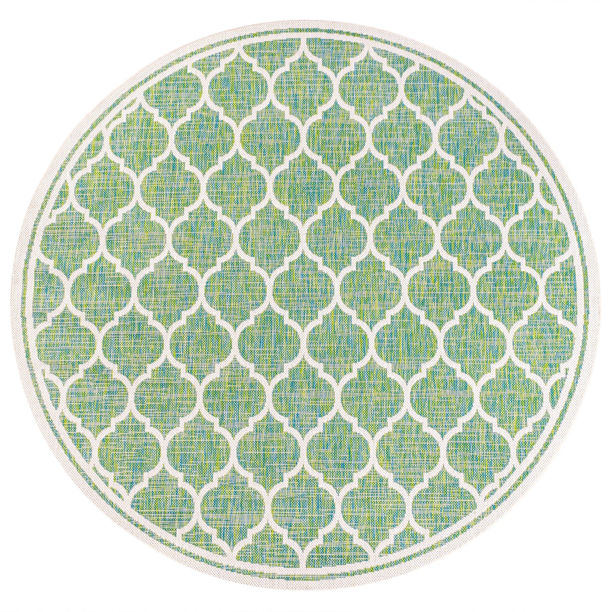 Trebol Moroccan Trellis Textured Indoor/Outdoor Round Area Rug