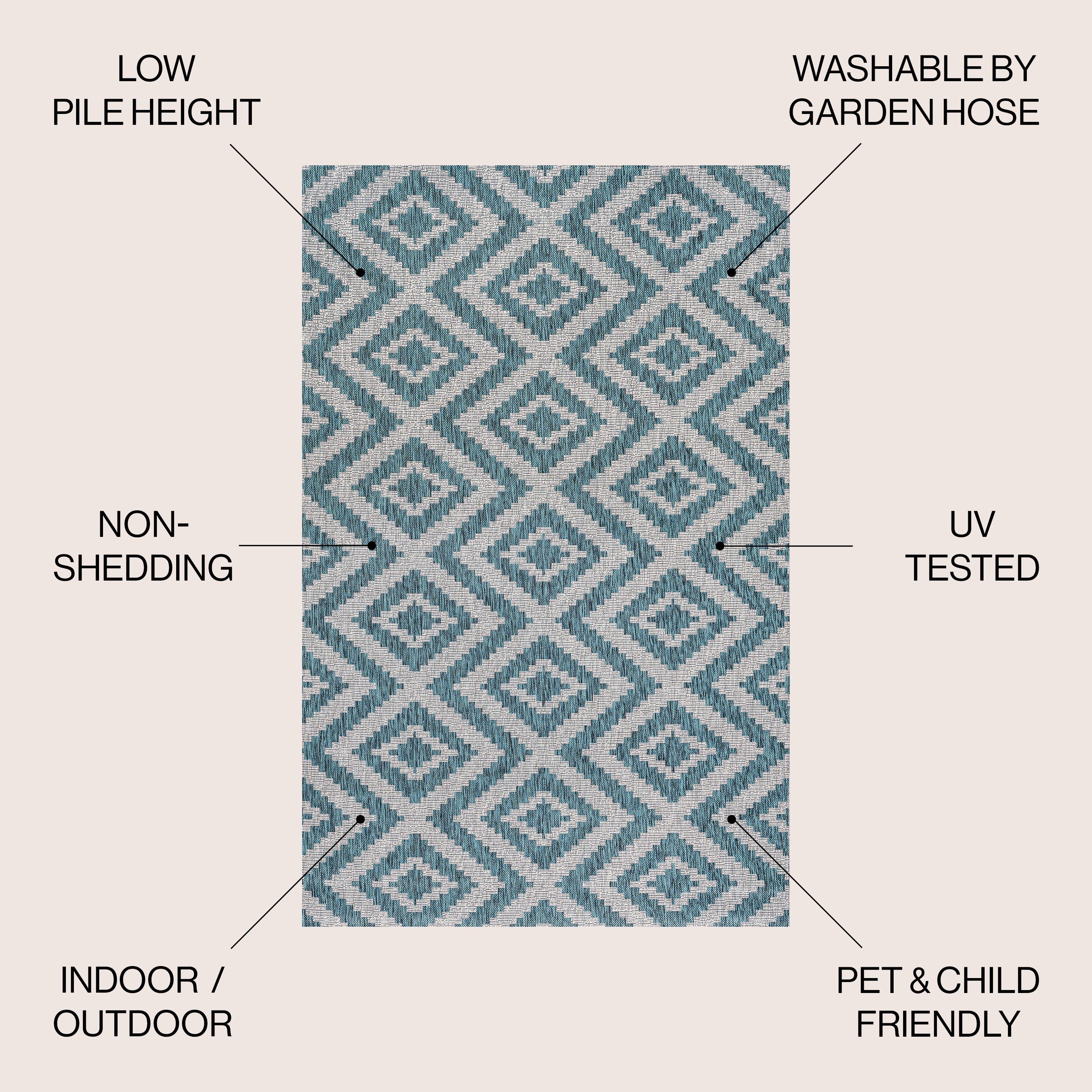 Sintra Diamond Tribal Indoor/Outdoor Area Rug