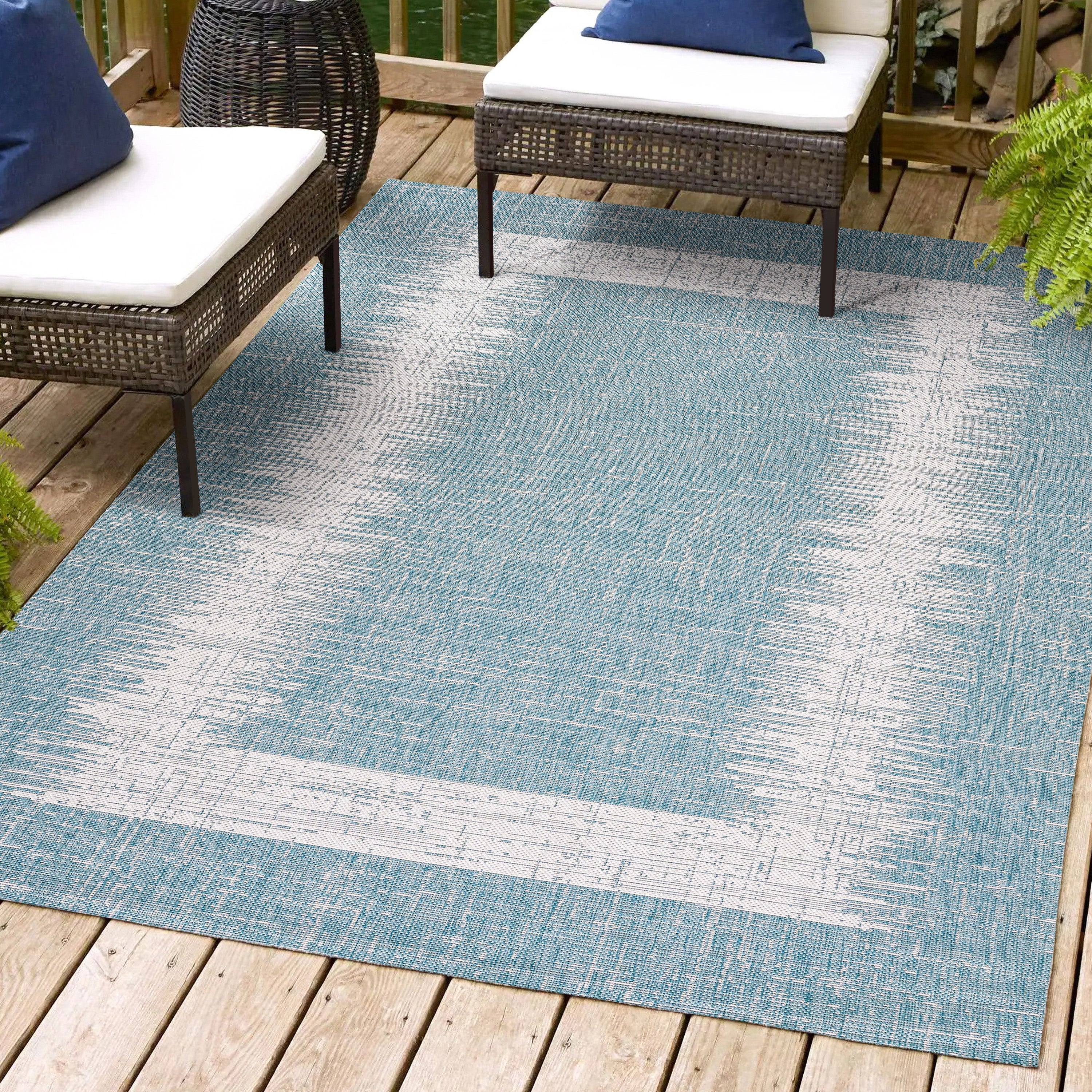 Scandi Minimalist Border Indoor/Outdoor Area Rug