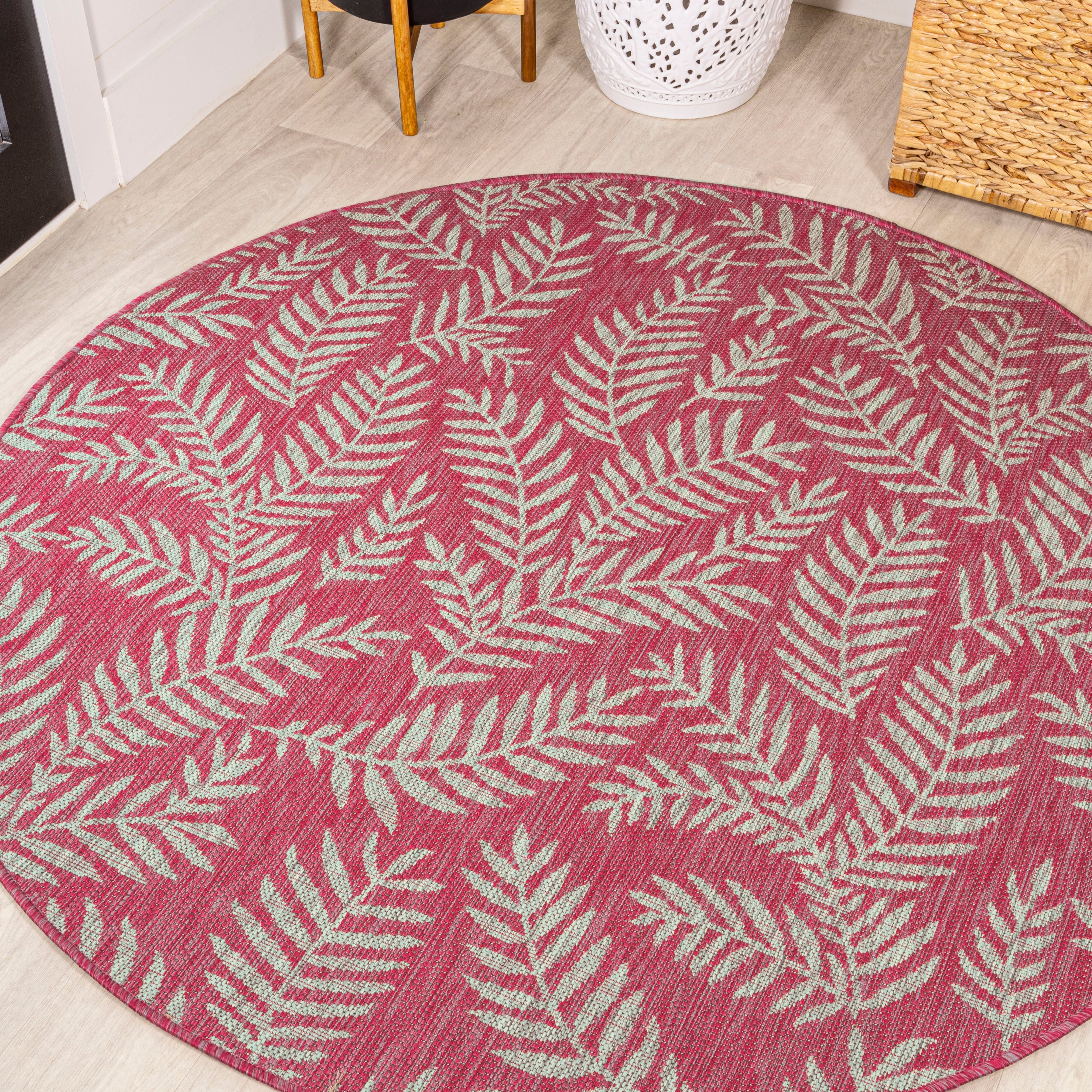 Nevis Palm Frond Indoor/Outdoor Round Area Rug