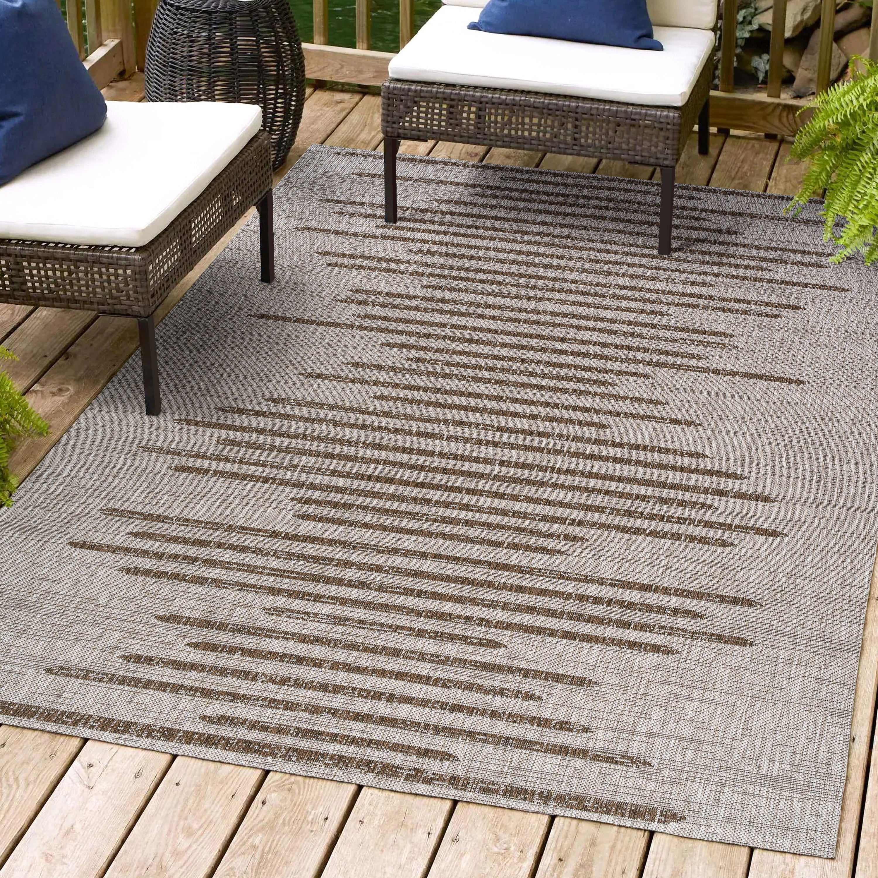 Zolak Berber Stripe Geometric Indoor/Outdoor Area Rug