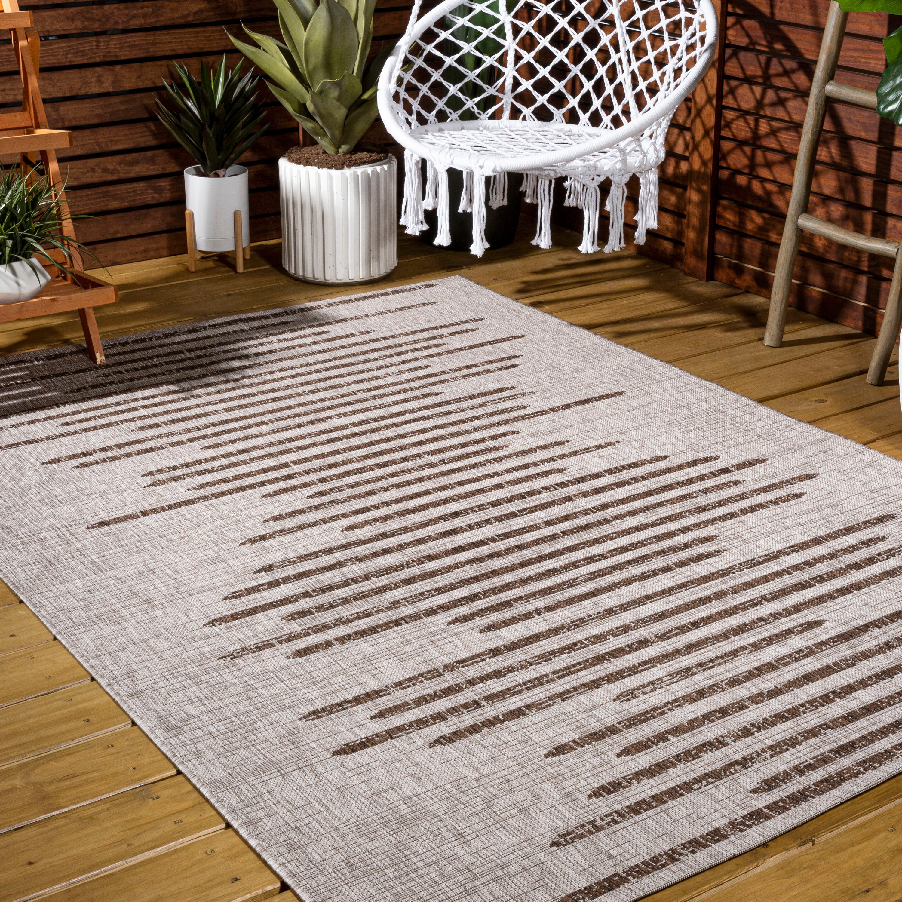 Zolak Berber Stripe Geometric Indoor/Outdoor Area Rug