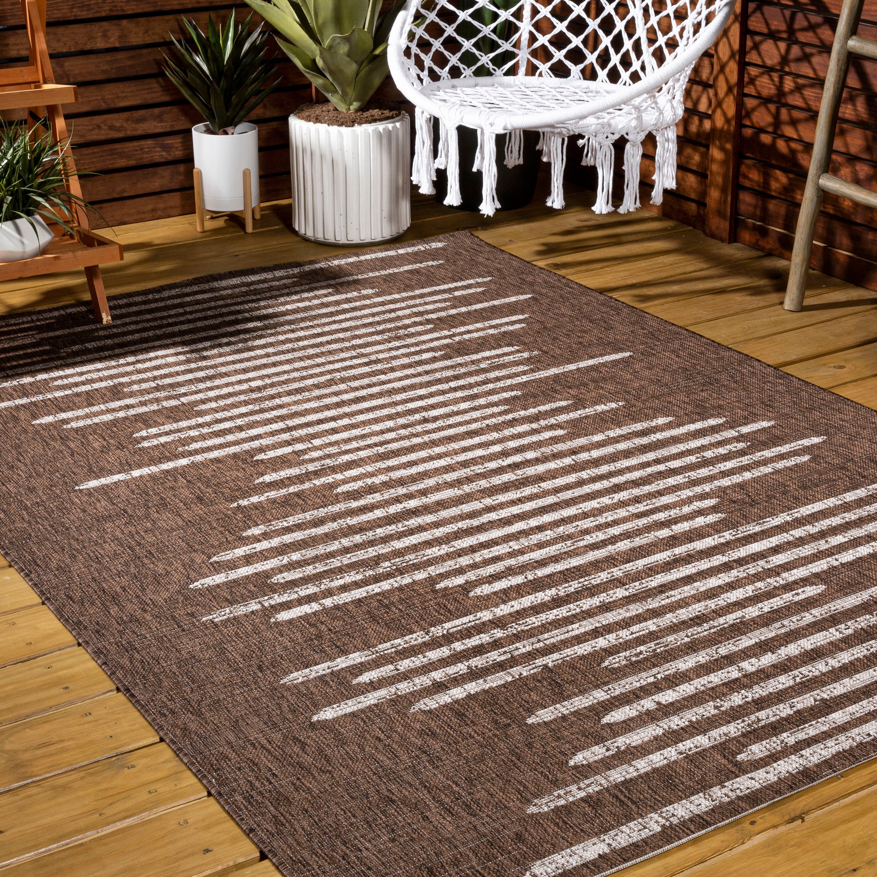 Zolak Berber Stripe Geometric Indoor/Outdoor Area Rug