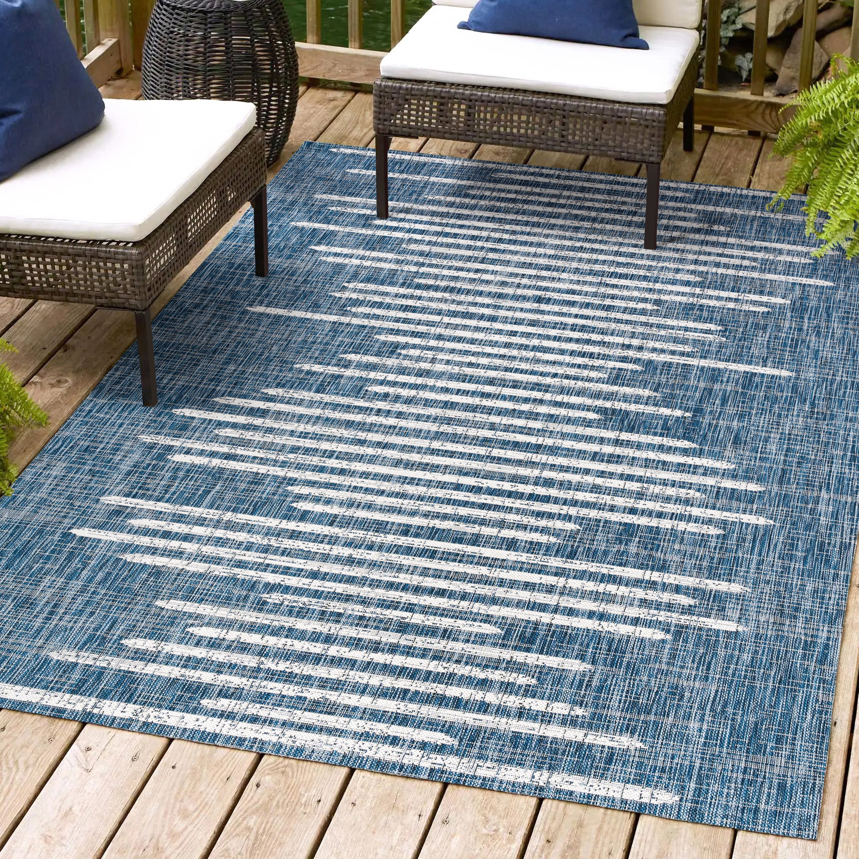 Zolak Berber Stripe Geometric Indoor/Outdoor Area Rug