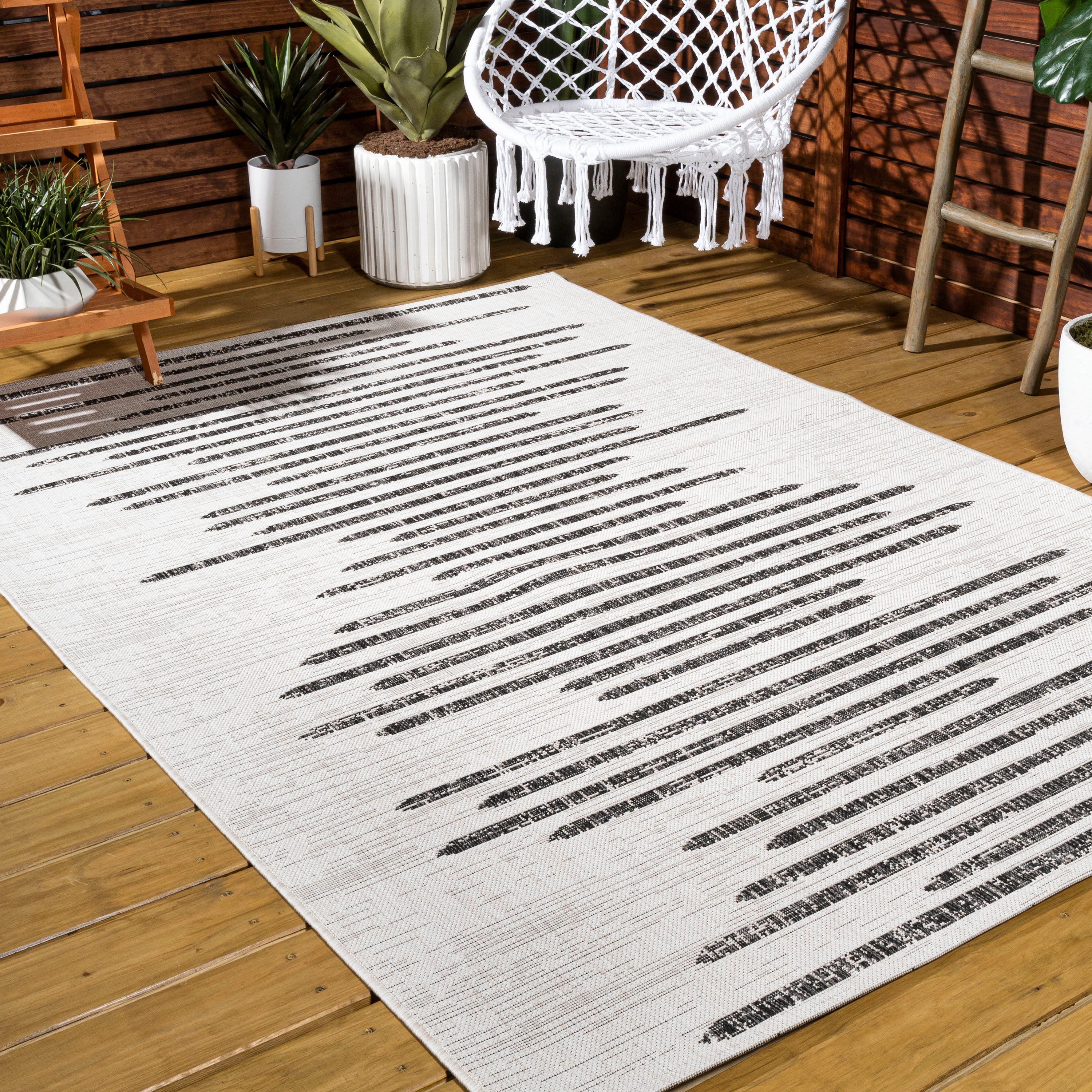 Zolak Berber Stripe Geometric Indoor/Outdoor Area Rug