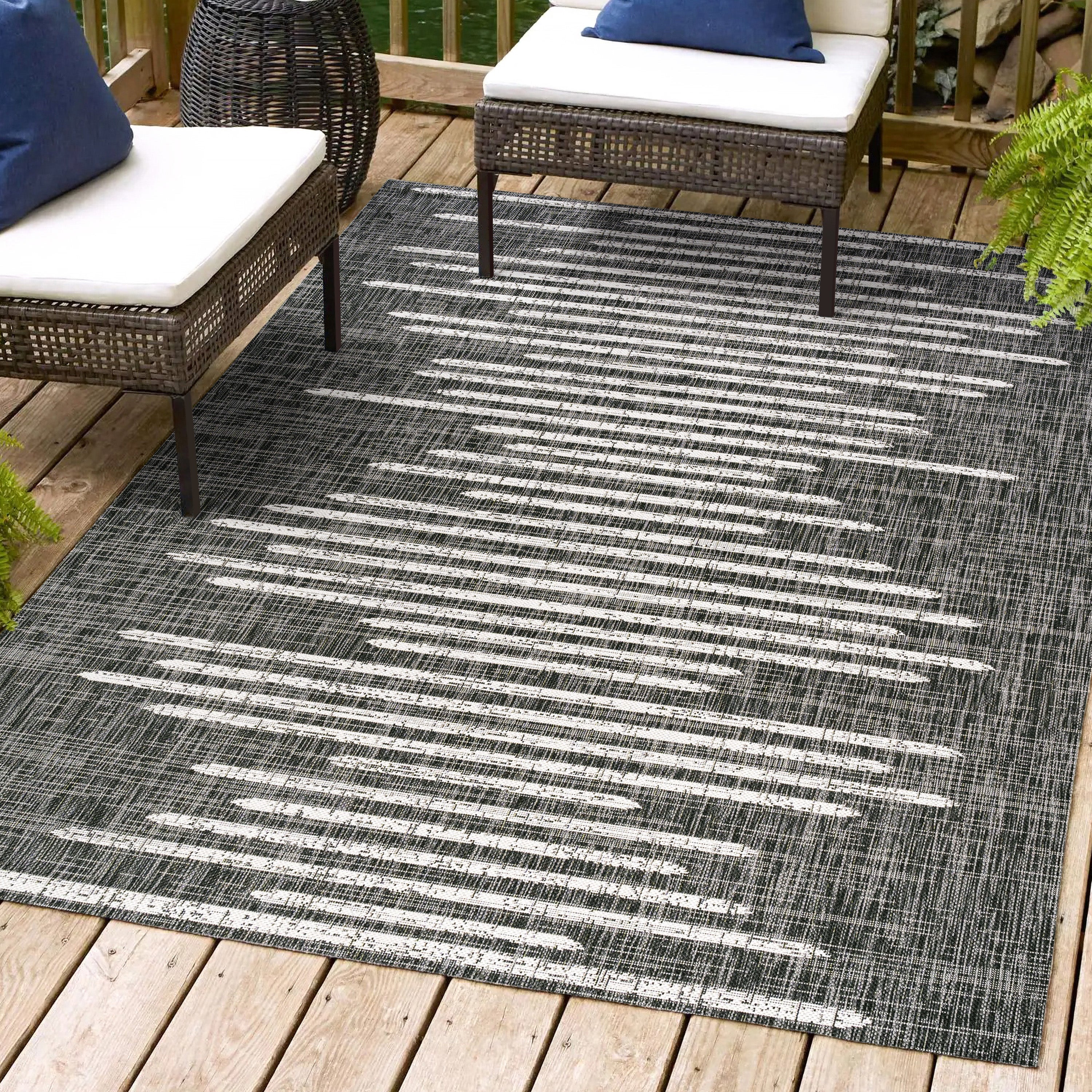 Zolak Berber Stripe Geometric Indoor/Outdoor Area Rug