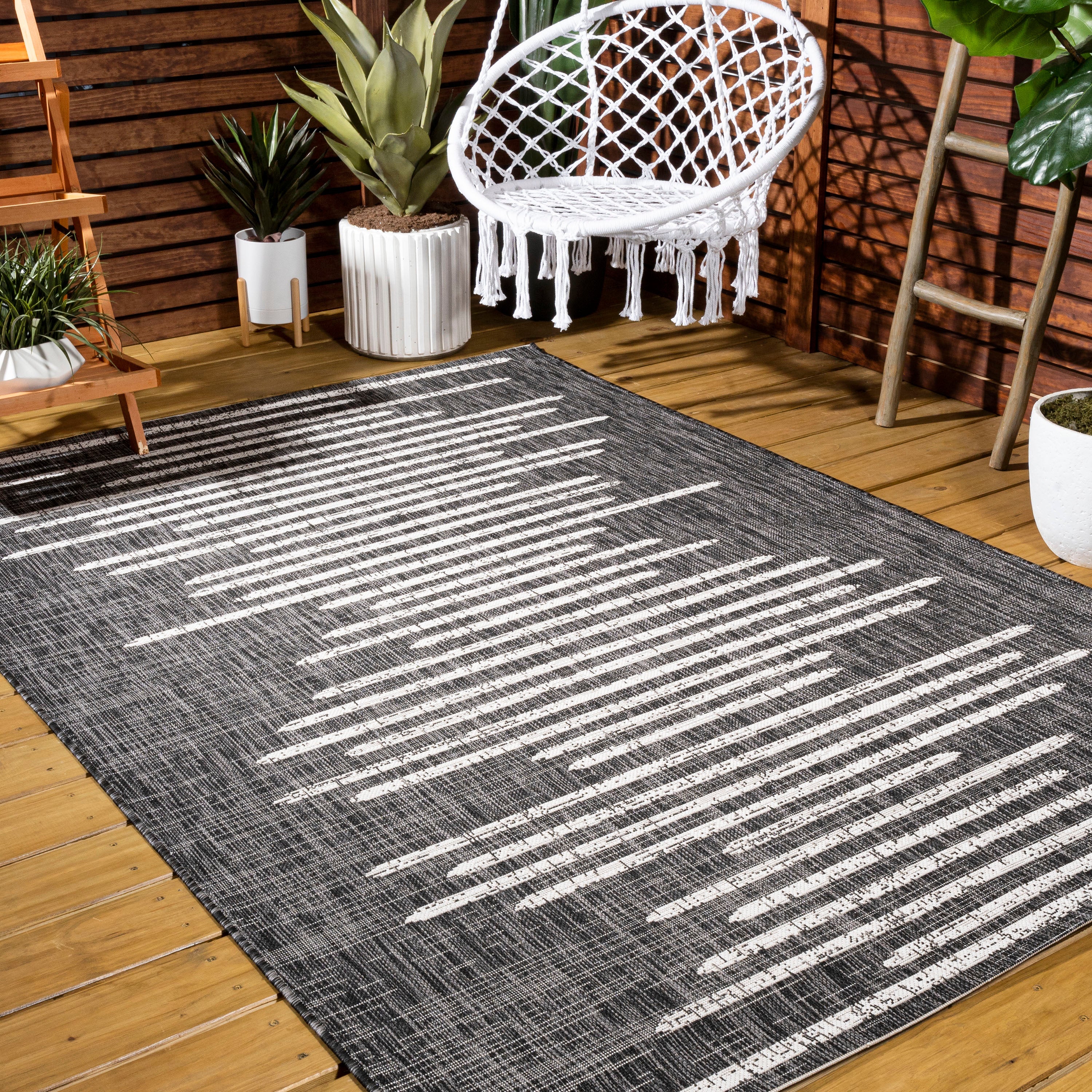 Zolak Berber Stripe Geometric Indoor/Outdoor Area Rug