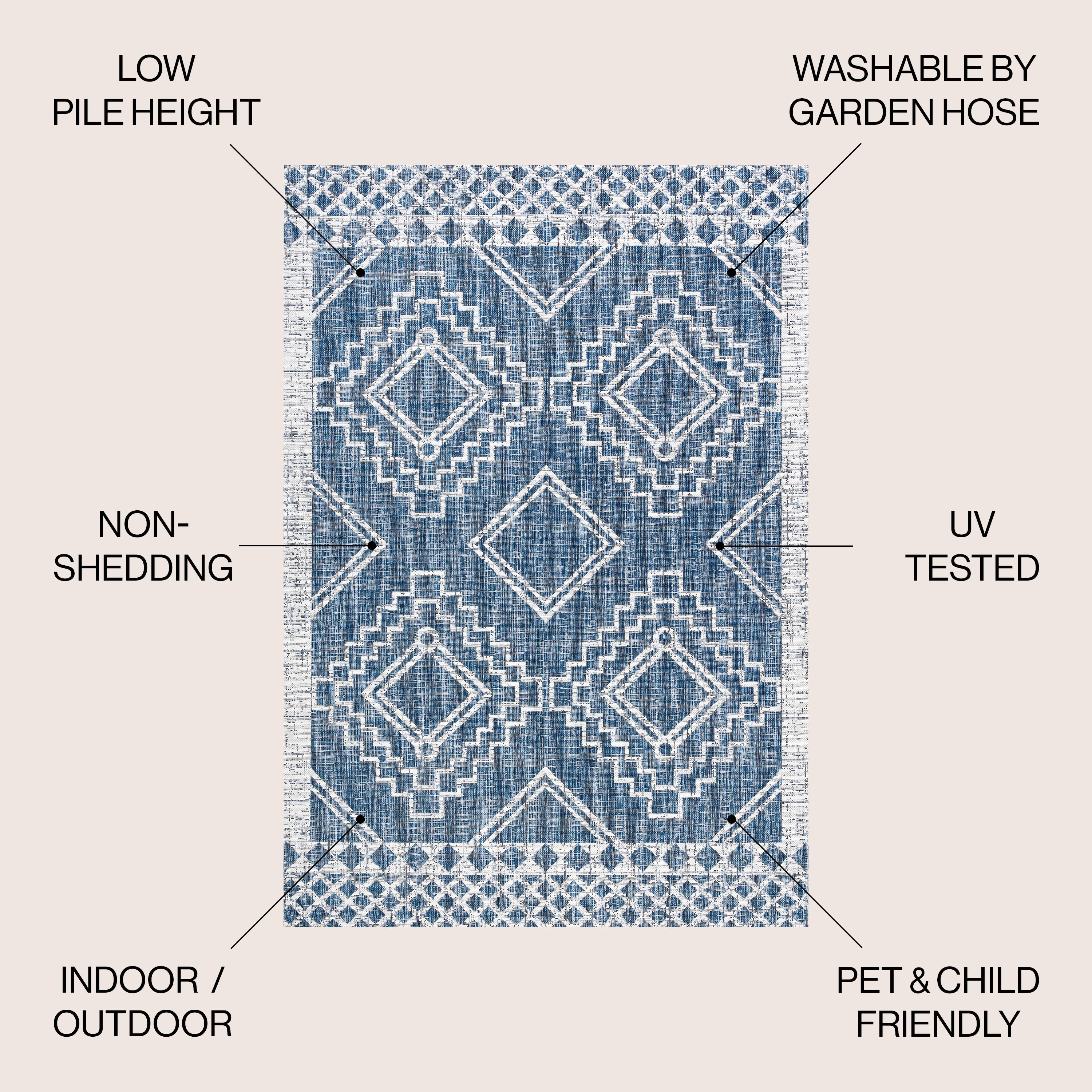 Marokko Diamond Medallion Indoor/Outdoor Area Rug