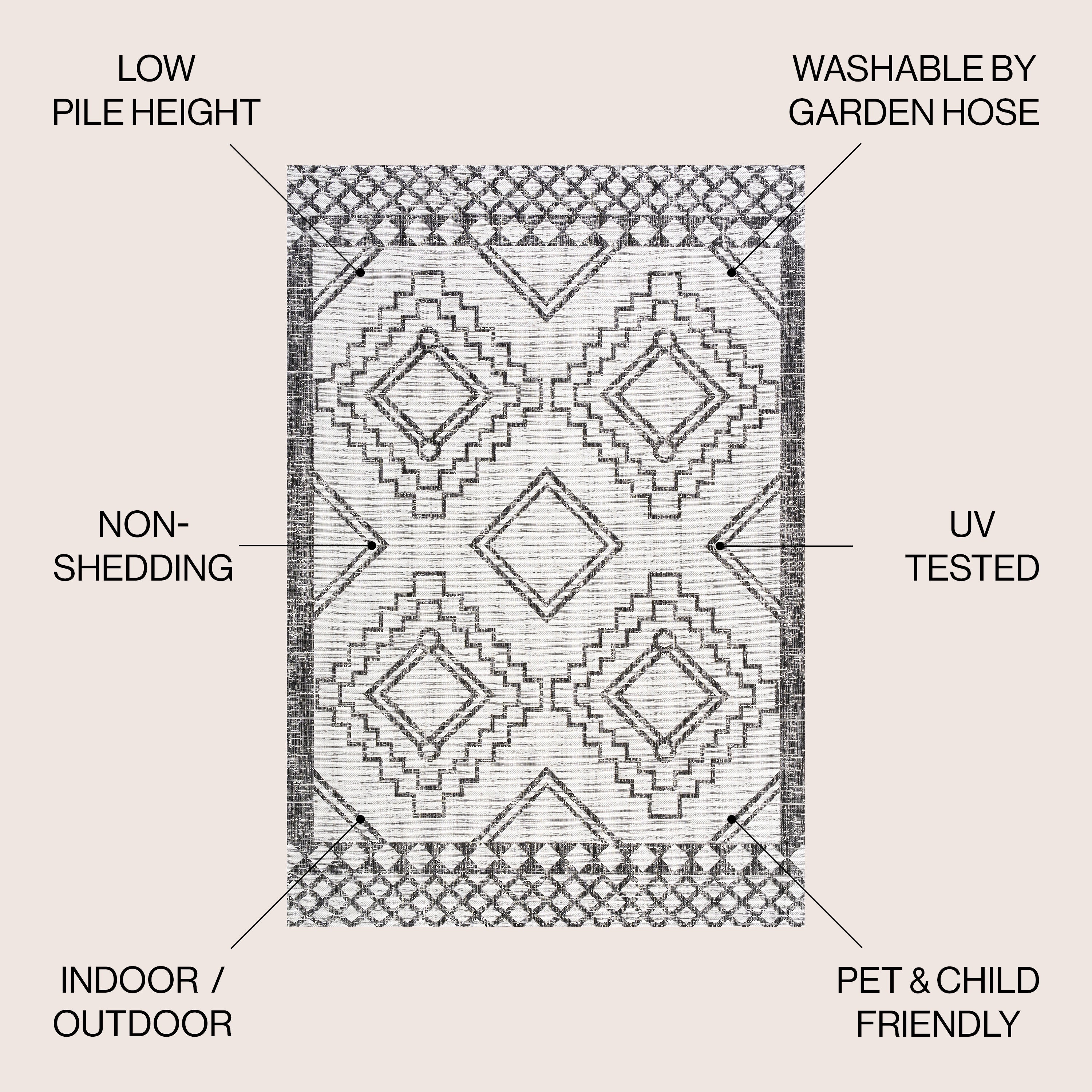 Marokko Diamond Medallion Indoor/Outdoor Area Rug