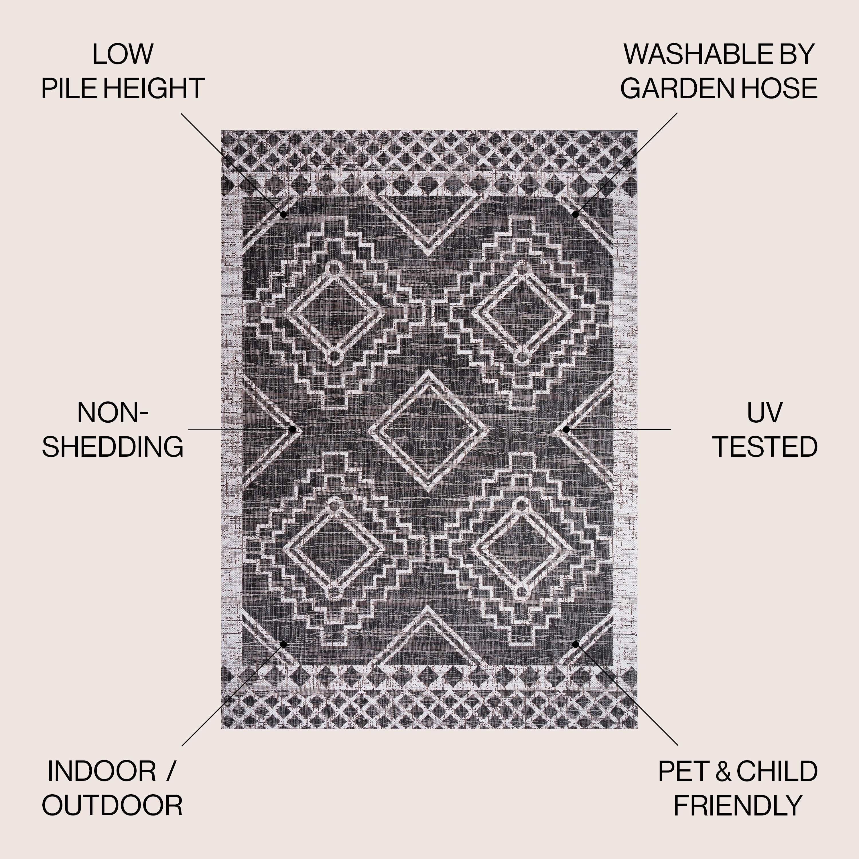 Marokko Diamond Tribal Indoor/Outdoor Area Rug