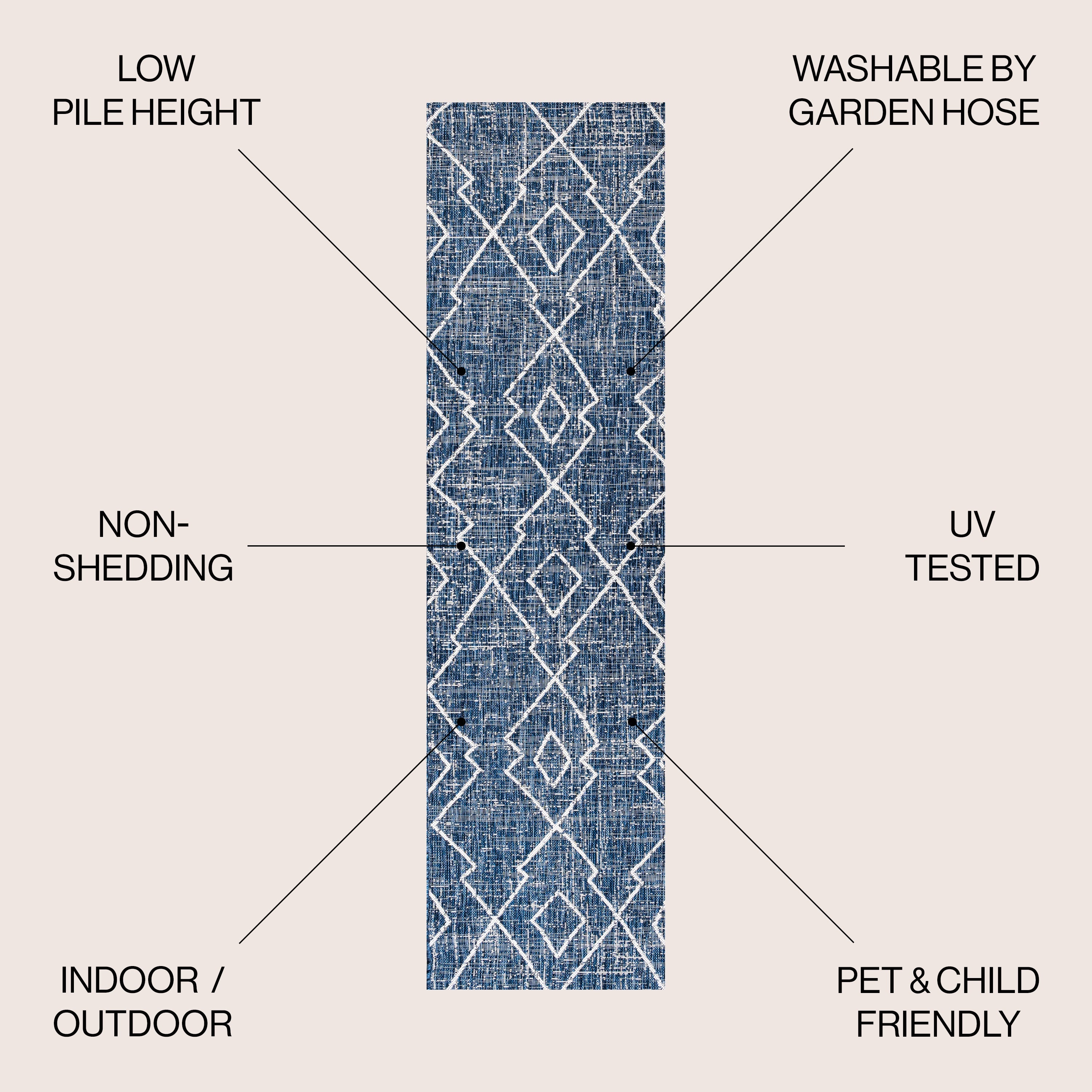 Carwa Tribal Diamond Trellis Indoor/Outdoor Runner Rug