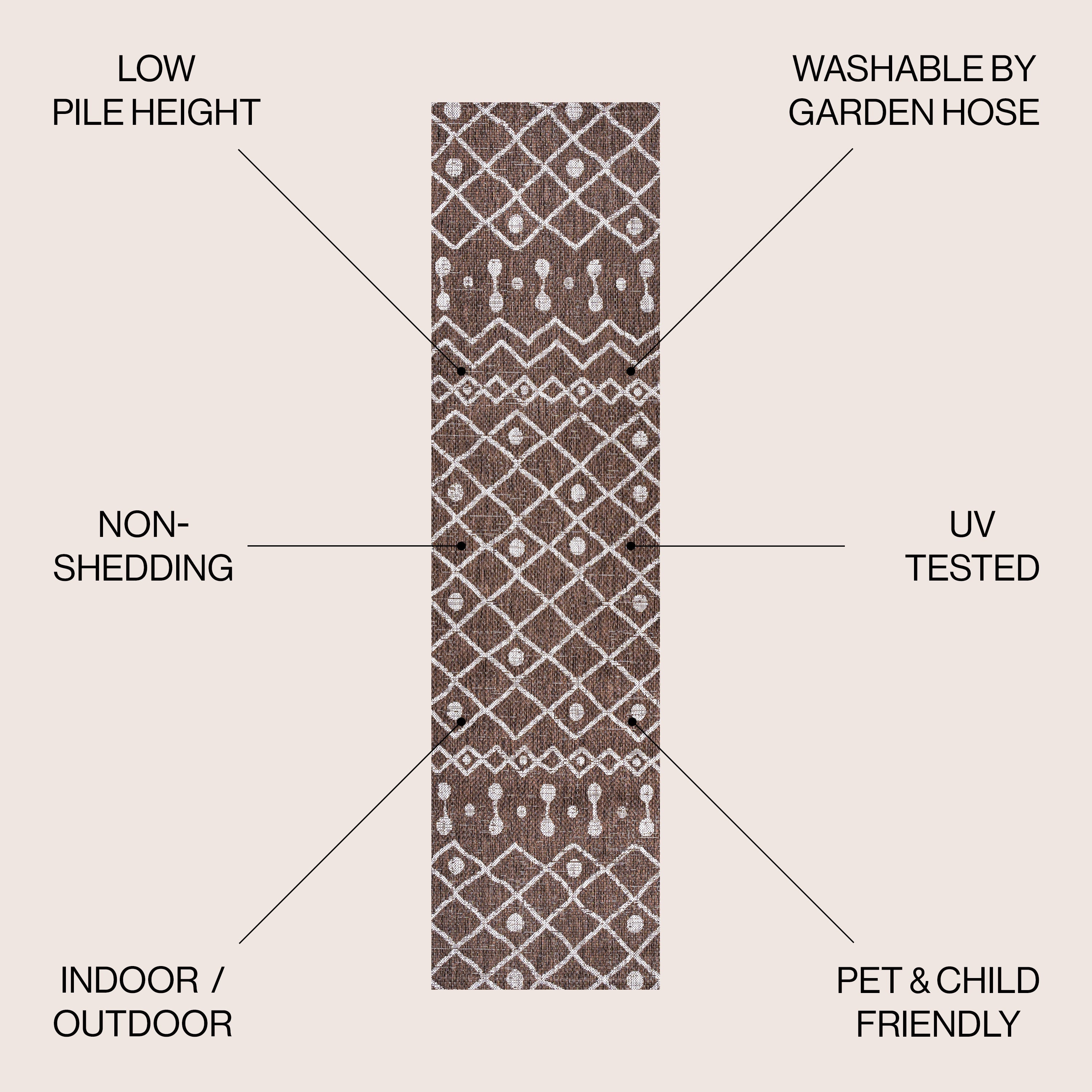 Nokat Tribal Bohemian Indoor/Outdoor Runner Rug