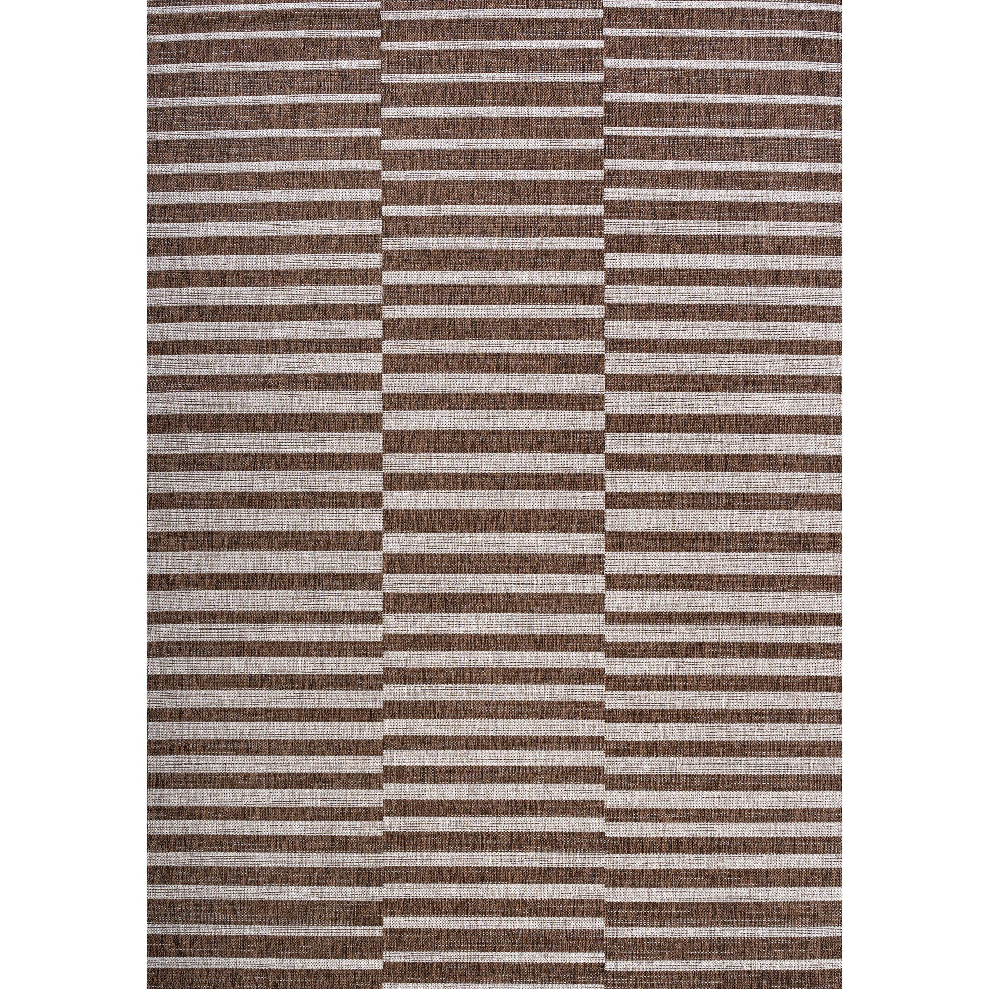 Sukie Modern Offset Stripe Indoor/Outdoor Area Rug