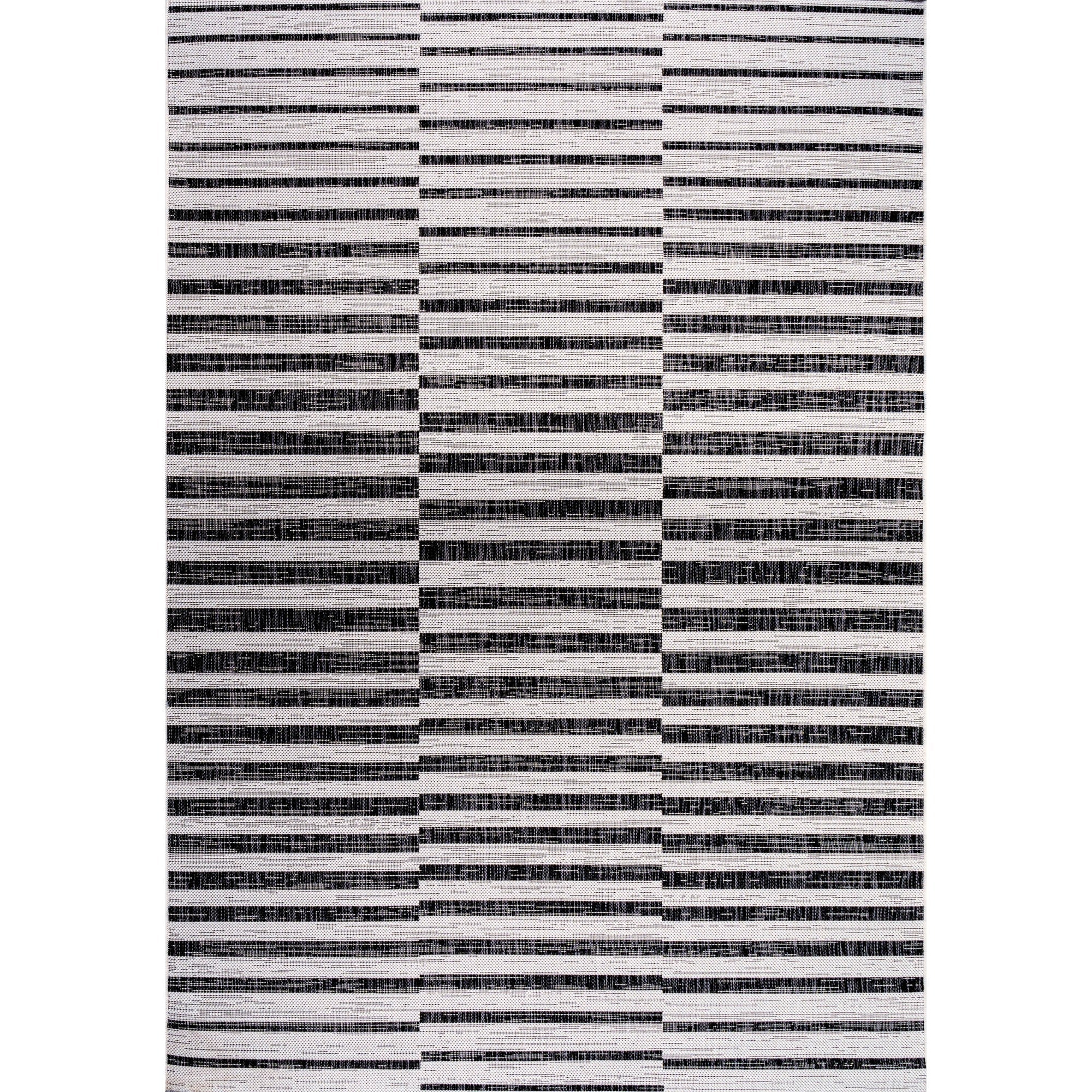 Sukie Modern Offset Bold Stripe Indoor/Outdoor Area Rug