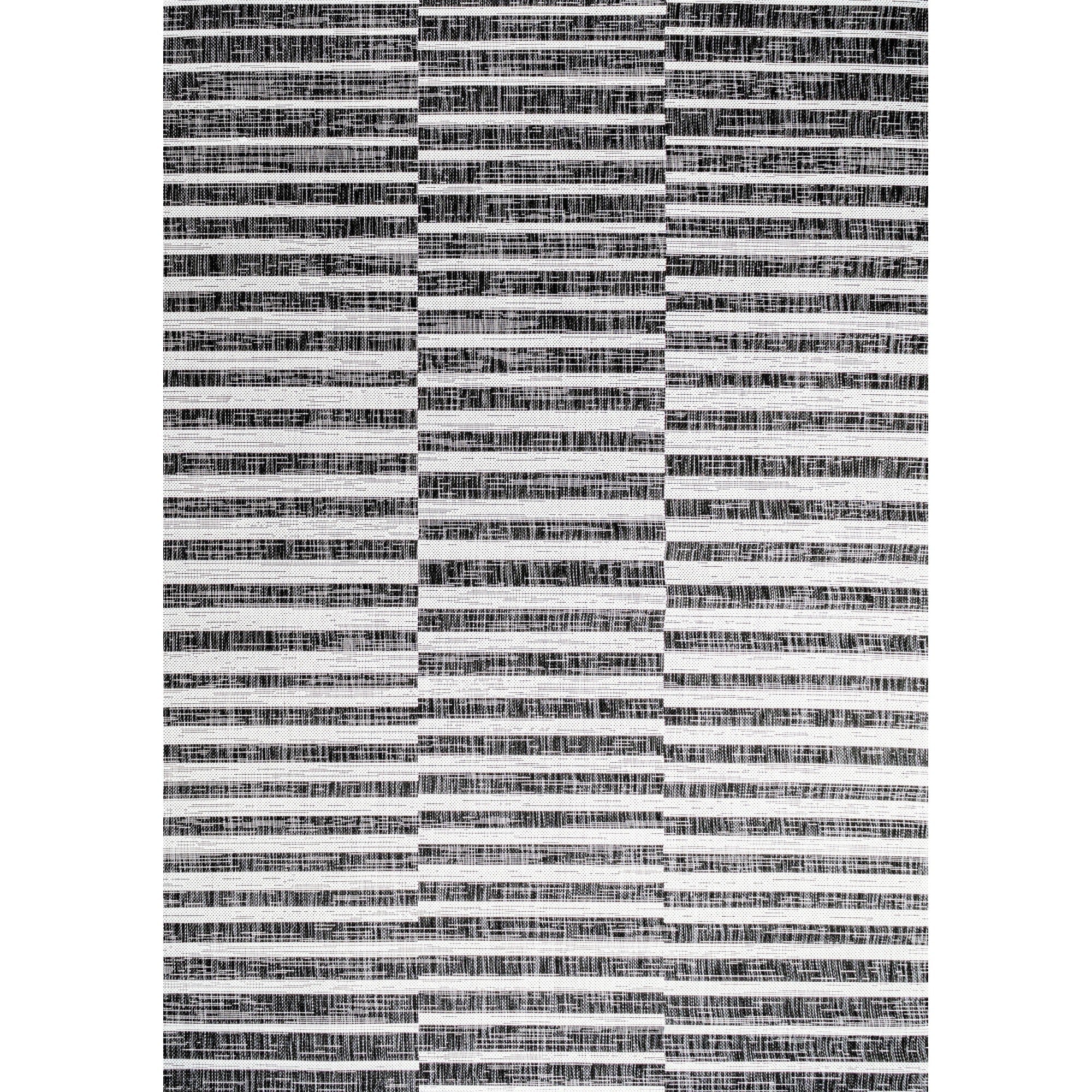 Sukie Modern Offset Bold Stripe Indoor/Outdoor Area Rug