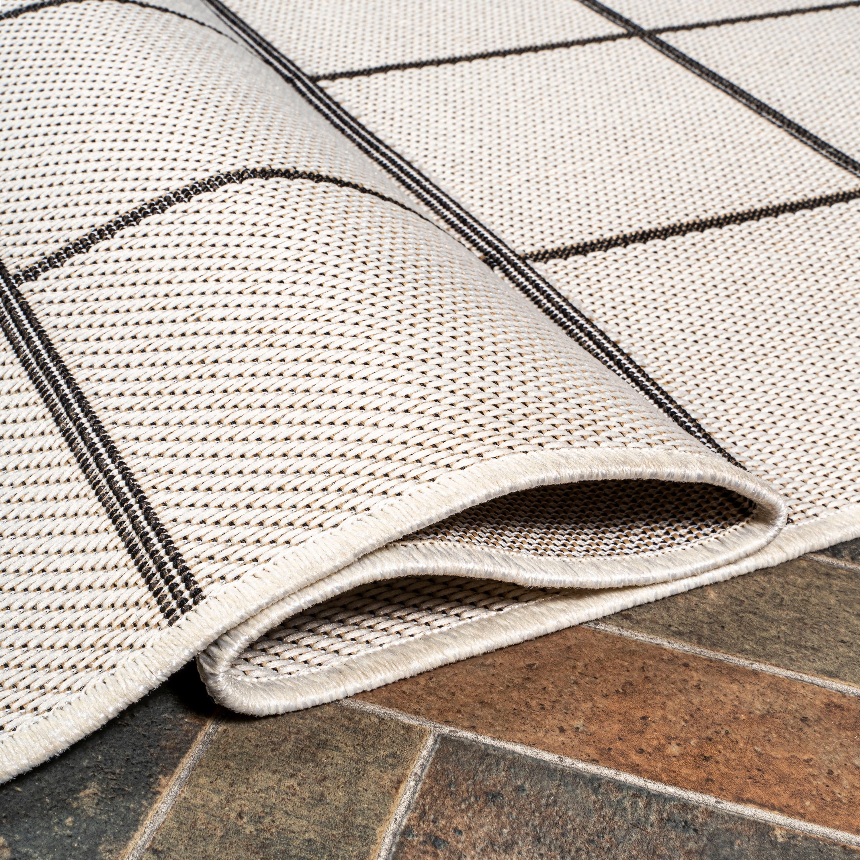 Grid Modern Squares Indoor/Outdoor Square Area Rug