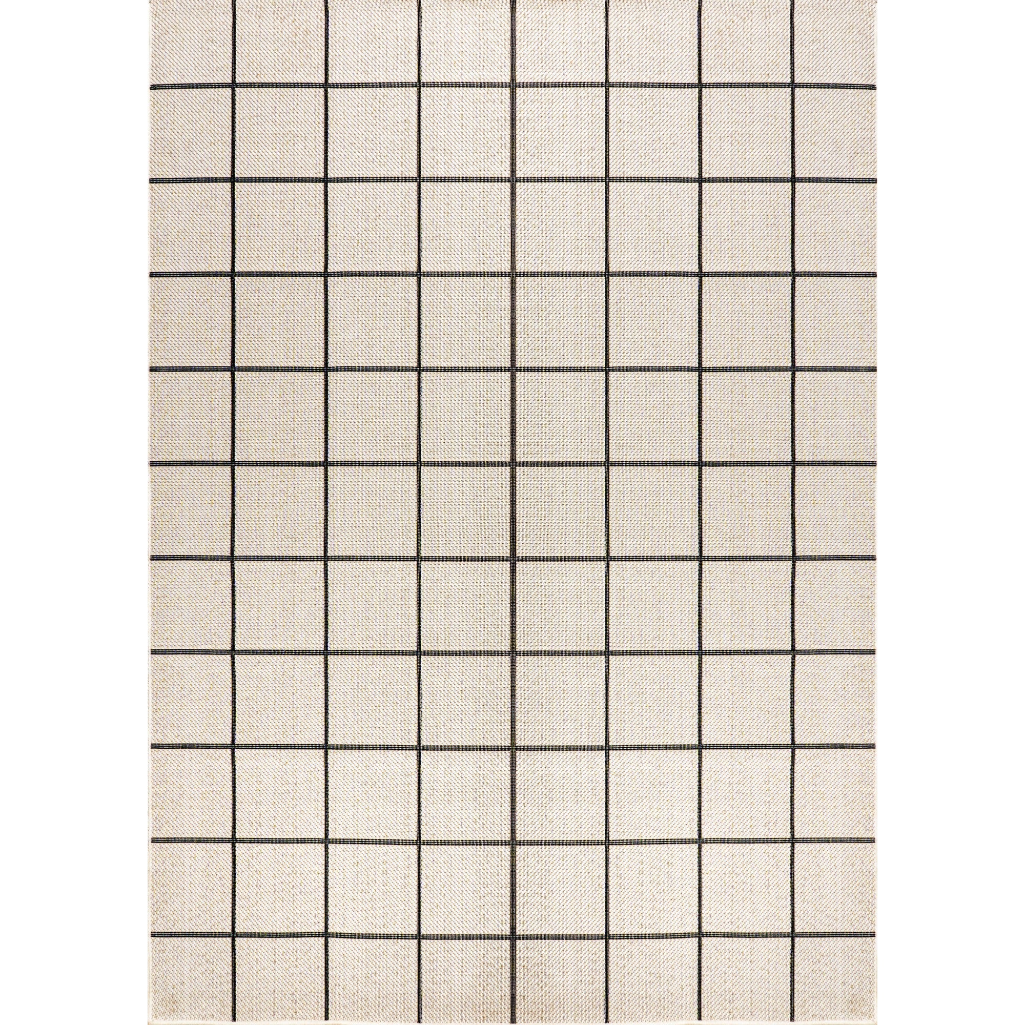 Grid Modern Squares Indoor/Outdoor Square Area Rug