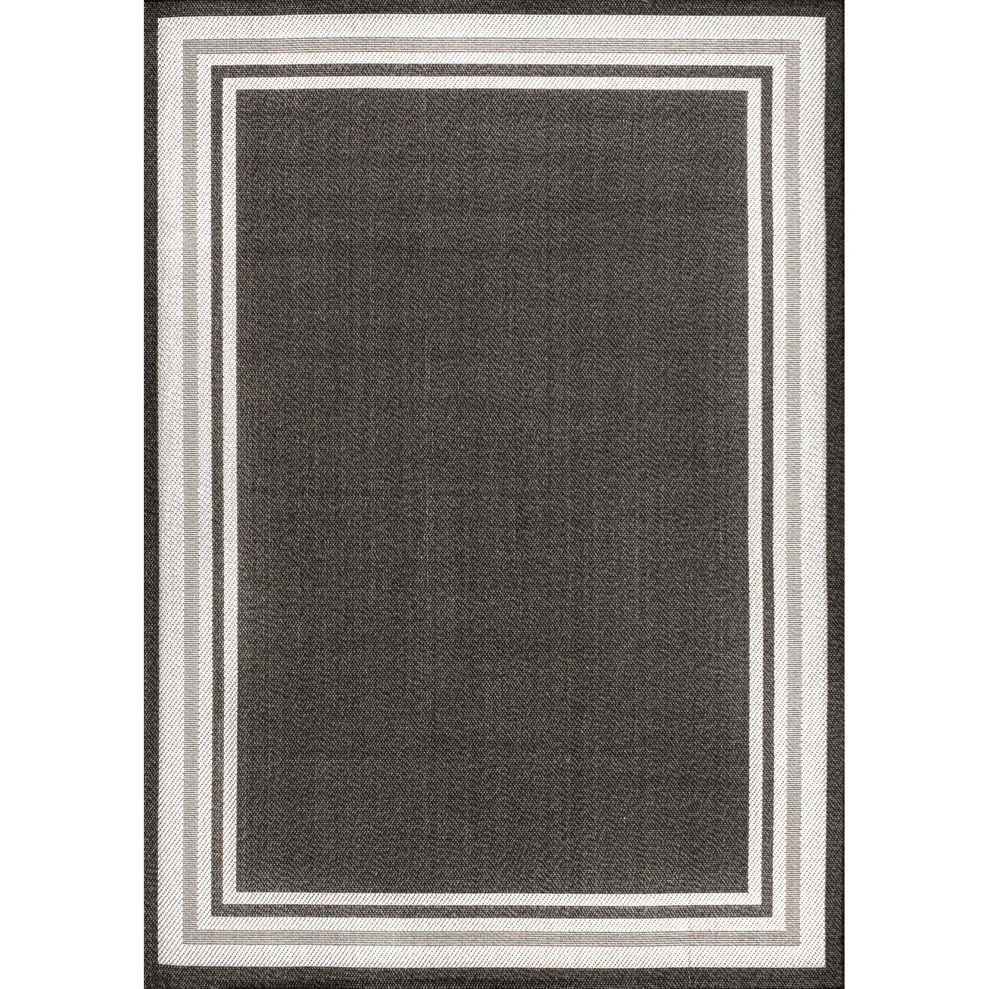 James Modern Simple Border Stripe Indoor/Outdoor Area Rug