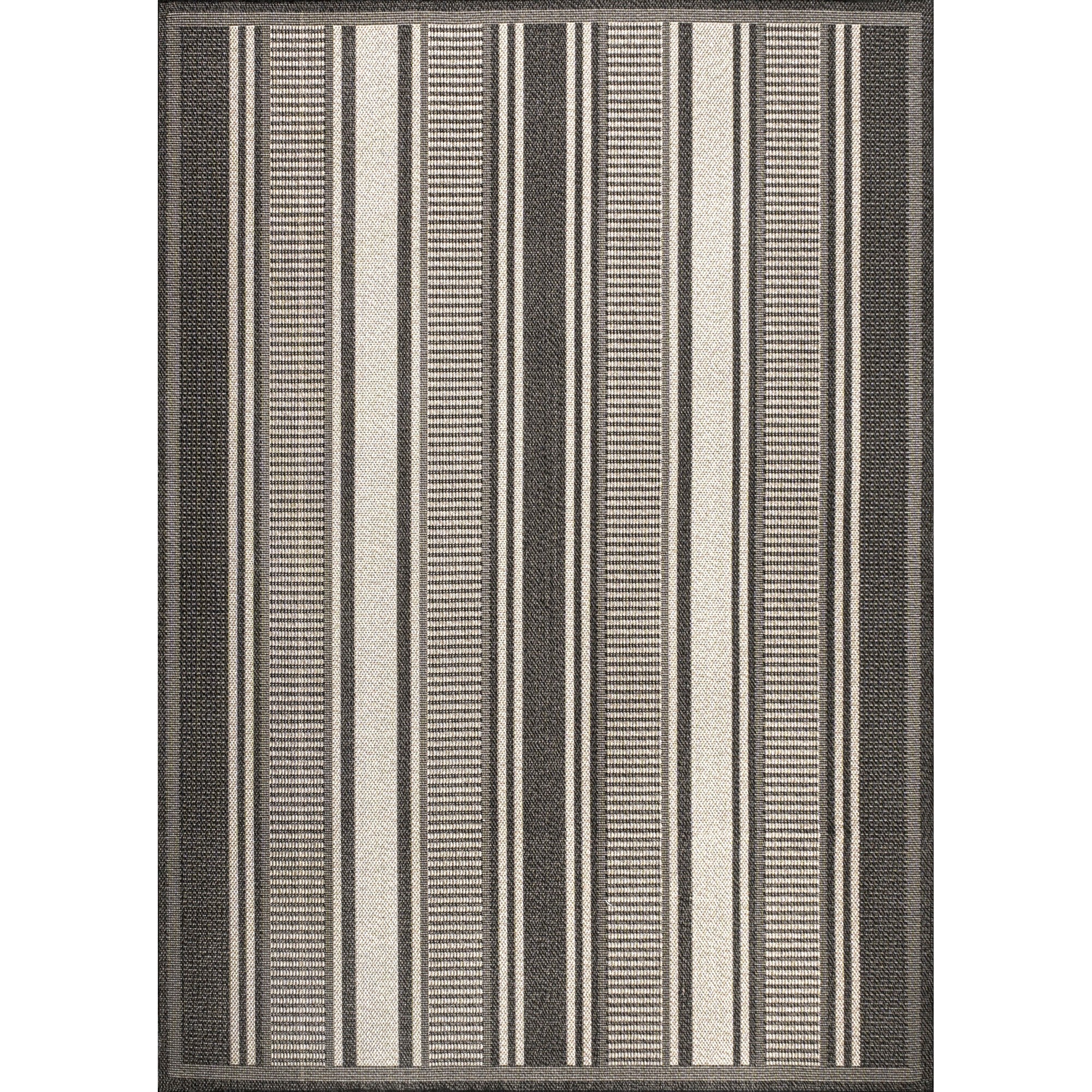 Haynes Simple Modern Double Stripe Indoor/Outdoor Area Rug