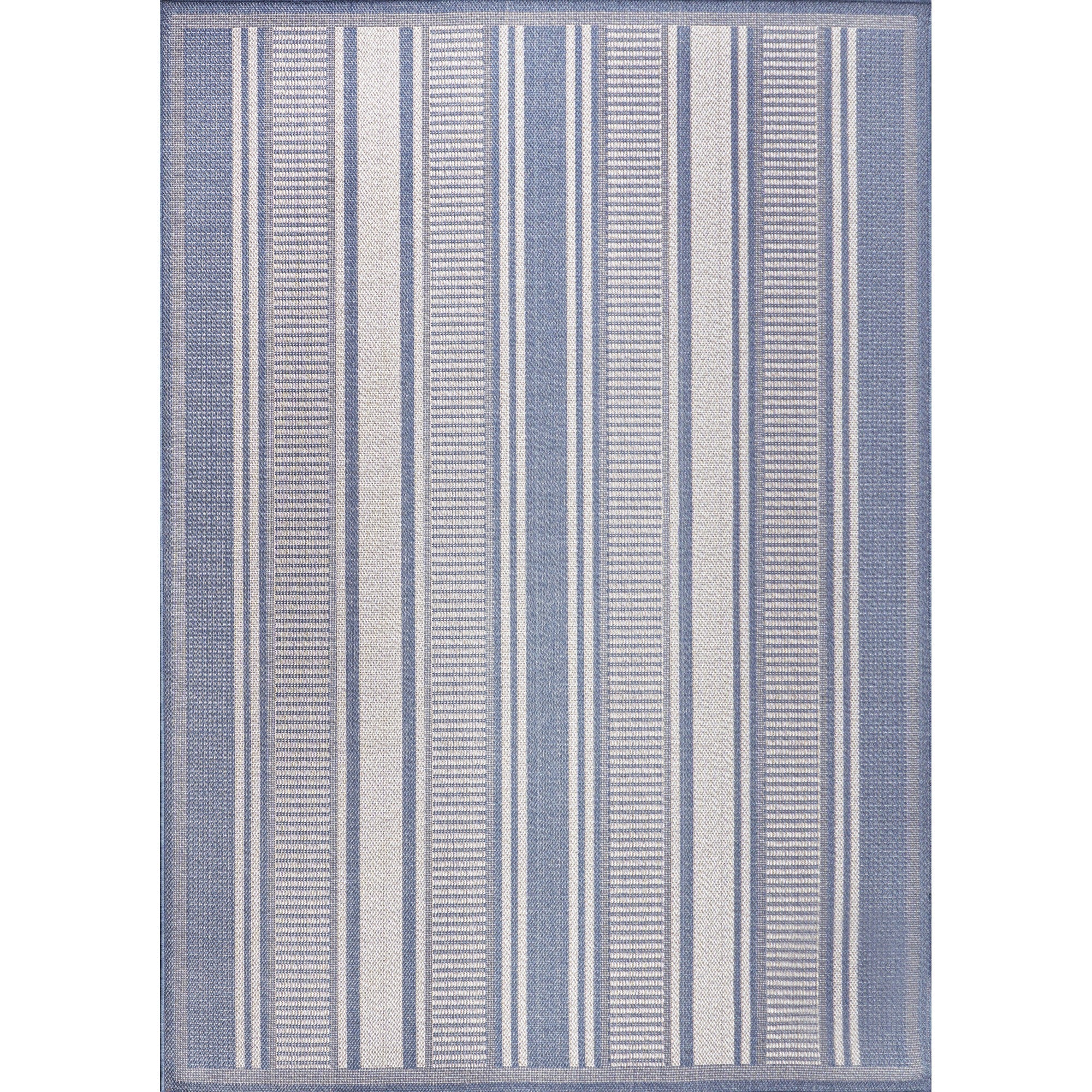 Haynes Modern Double Stripe Indoor/Outdoor Area Rug