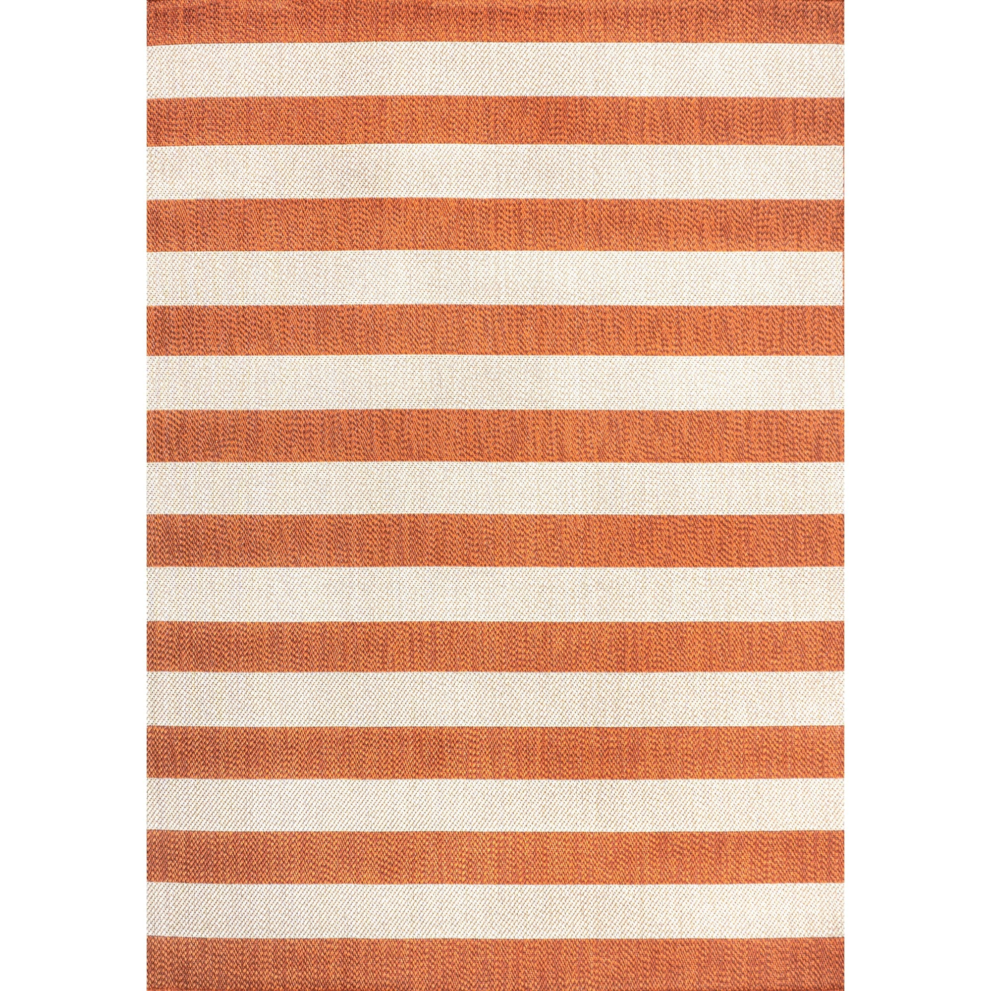 Negril Simple Two-Tone Wide Stripe Indoor/Outdoor Area Rug