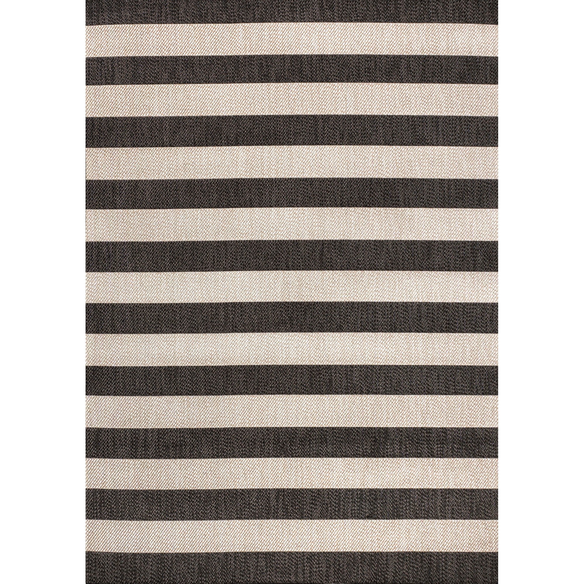 Negril Simple Two-Tone Wide Stripe Indoor/Outdoor Area Rug